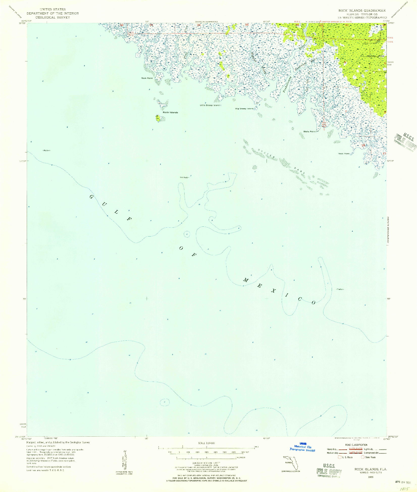 USGS 1:24000-SCALE QUADRANGLE FOR ROCK ISLANDS, FL 1955