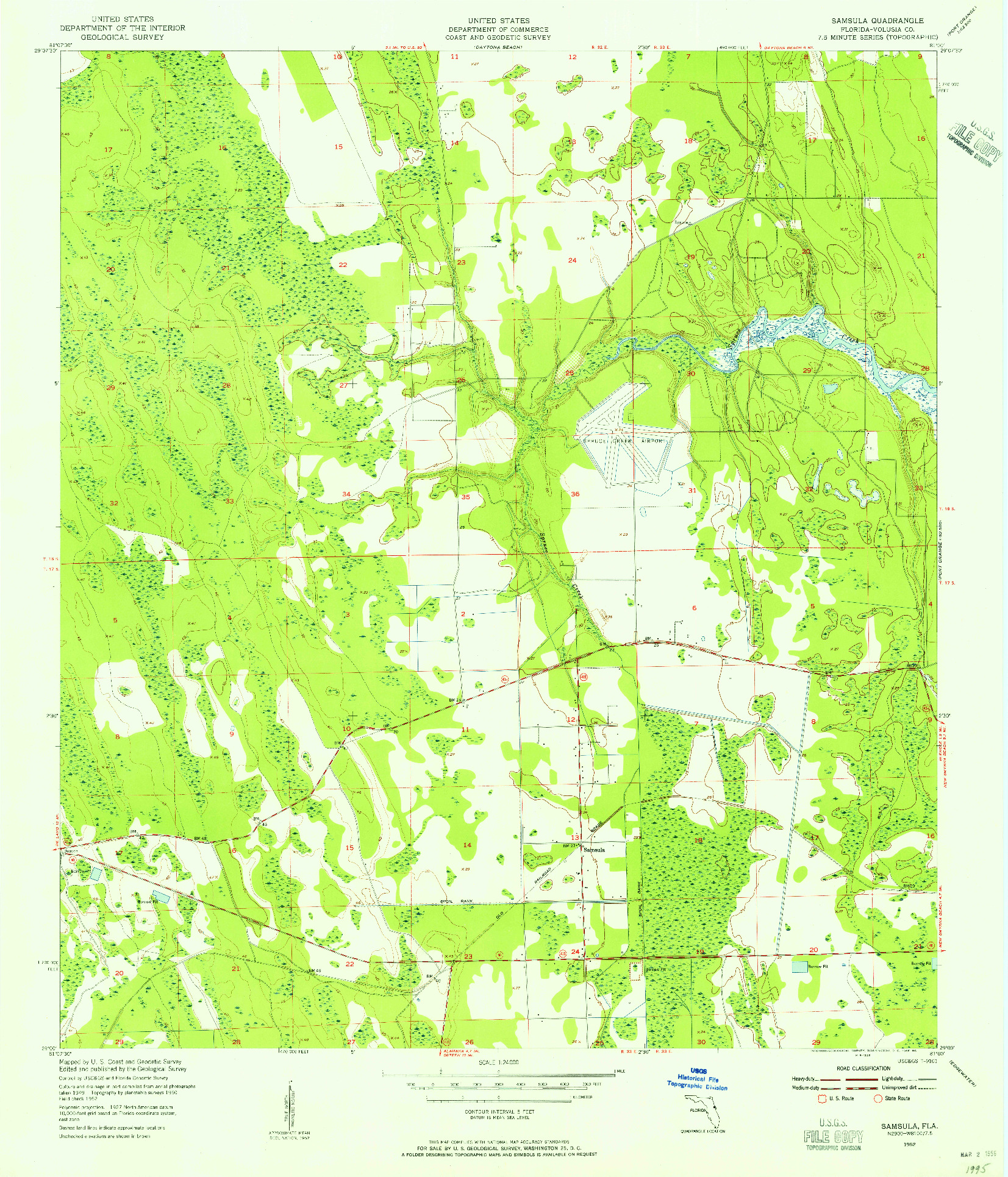USGS 1:24000-SCALE QUADRANGLE FOR SAMSULA, FL 1952