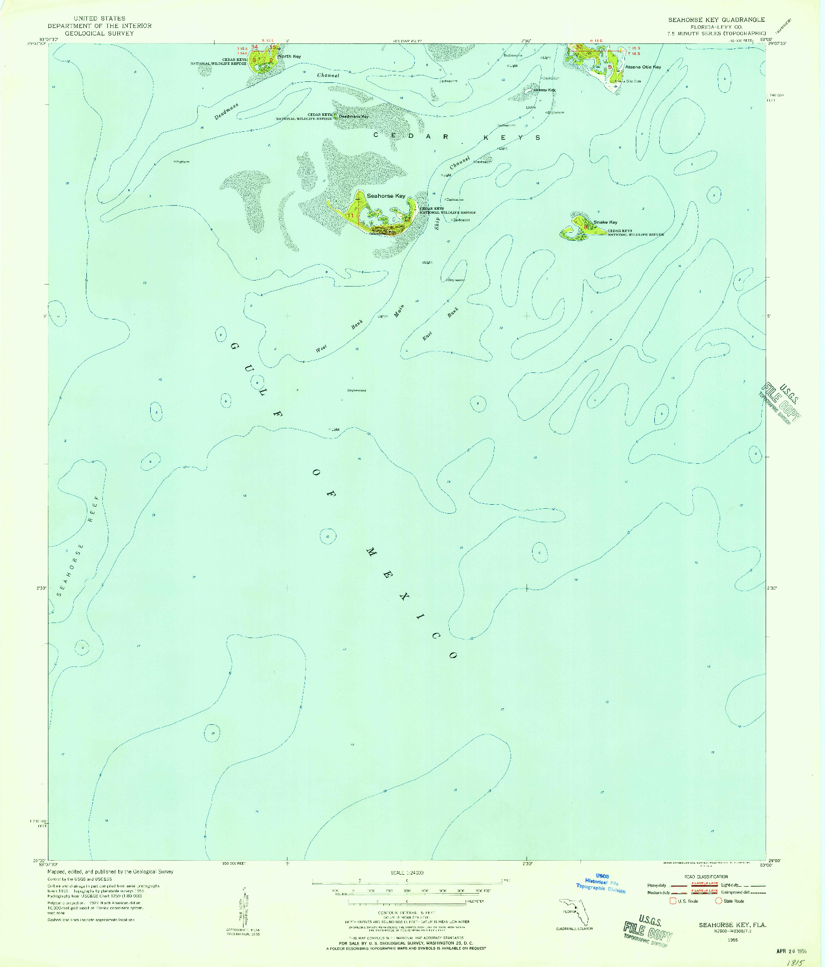 USGS 1:24000-SCALE QUADRANGLE FOR SEAHORSE KEY, FL 1955