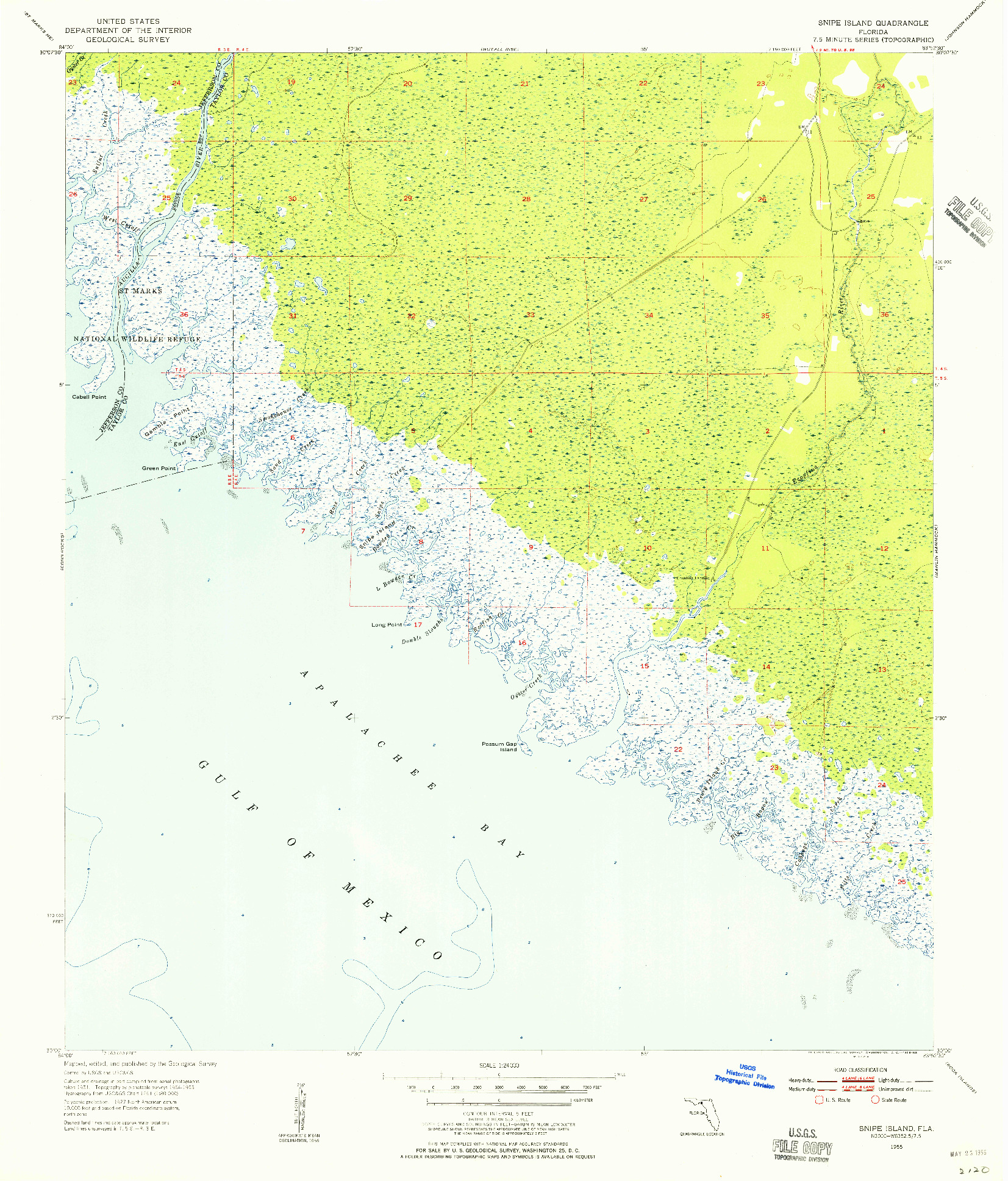 USGS 1:24000-SCALE QUADRANGLE FOR SNIPE ISLAND, FL 1955