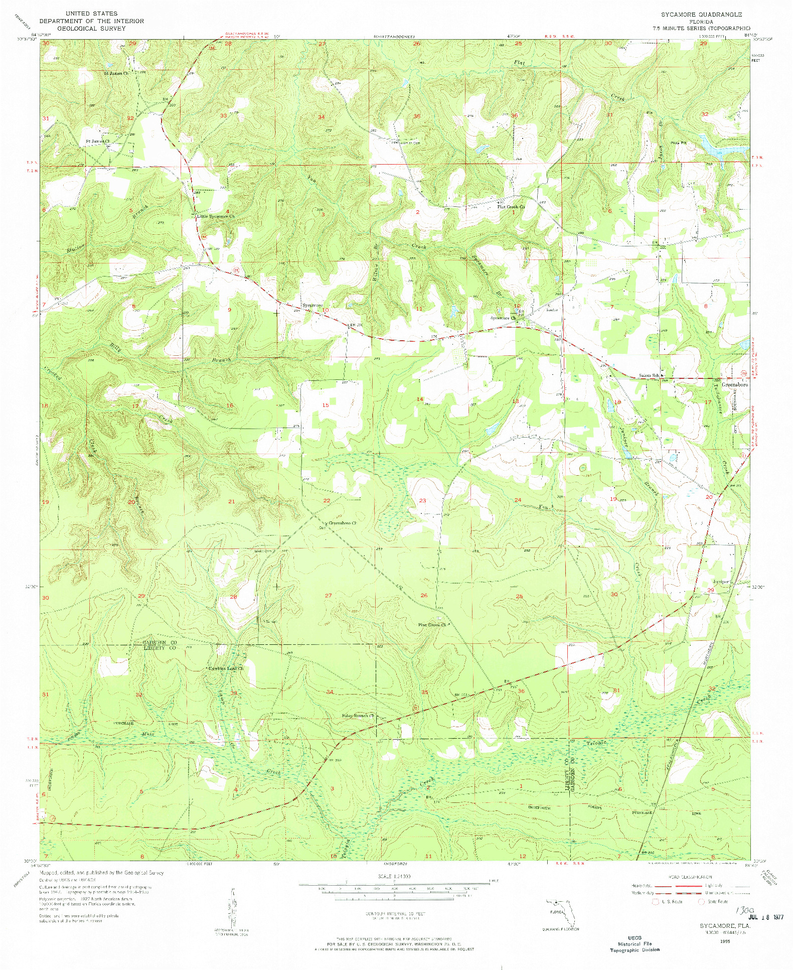 USGS 1:24000-SCALE QUADRANGLE FOR SYCAMORE, FL 1955