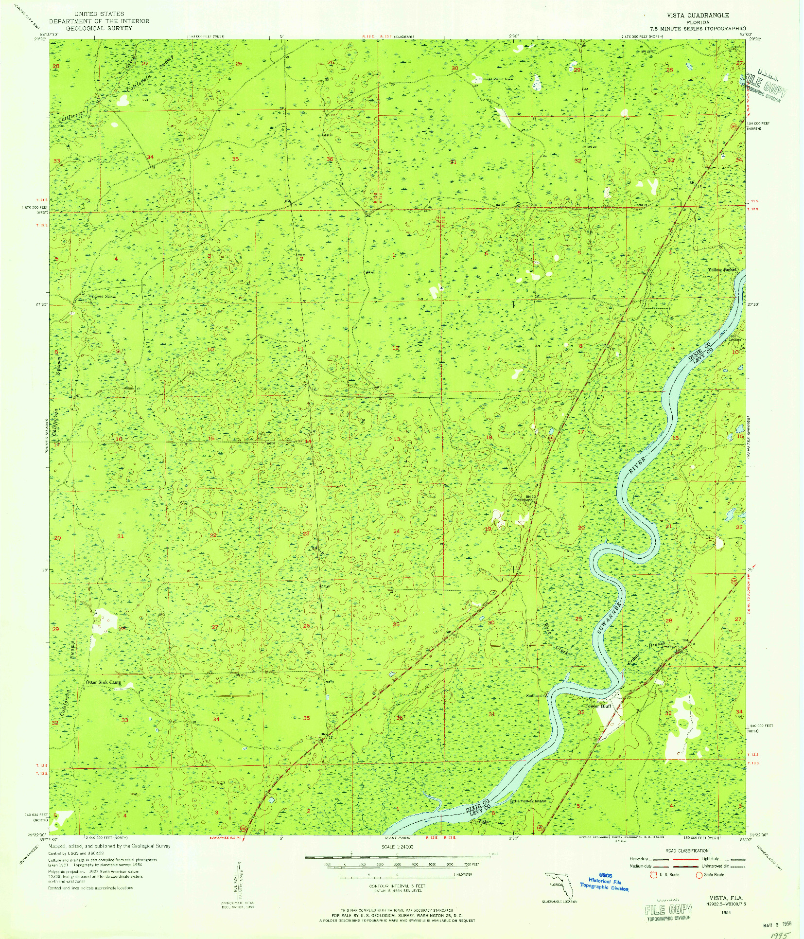 USGS 1:24000-SCALE QUADRANGLE FOR VISTA, FL 1954