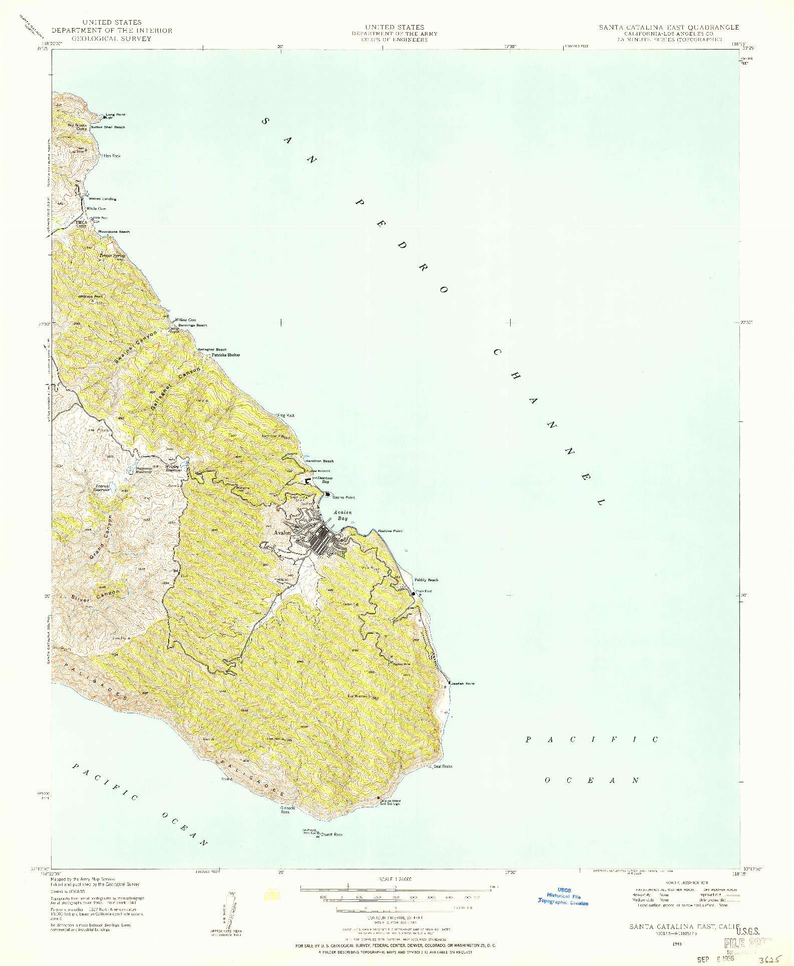USGS 1:24000-SCALE QUADRANGLE FOR SANTA CATALINA EAST, CA 1943