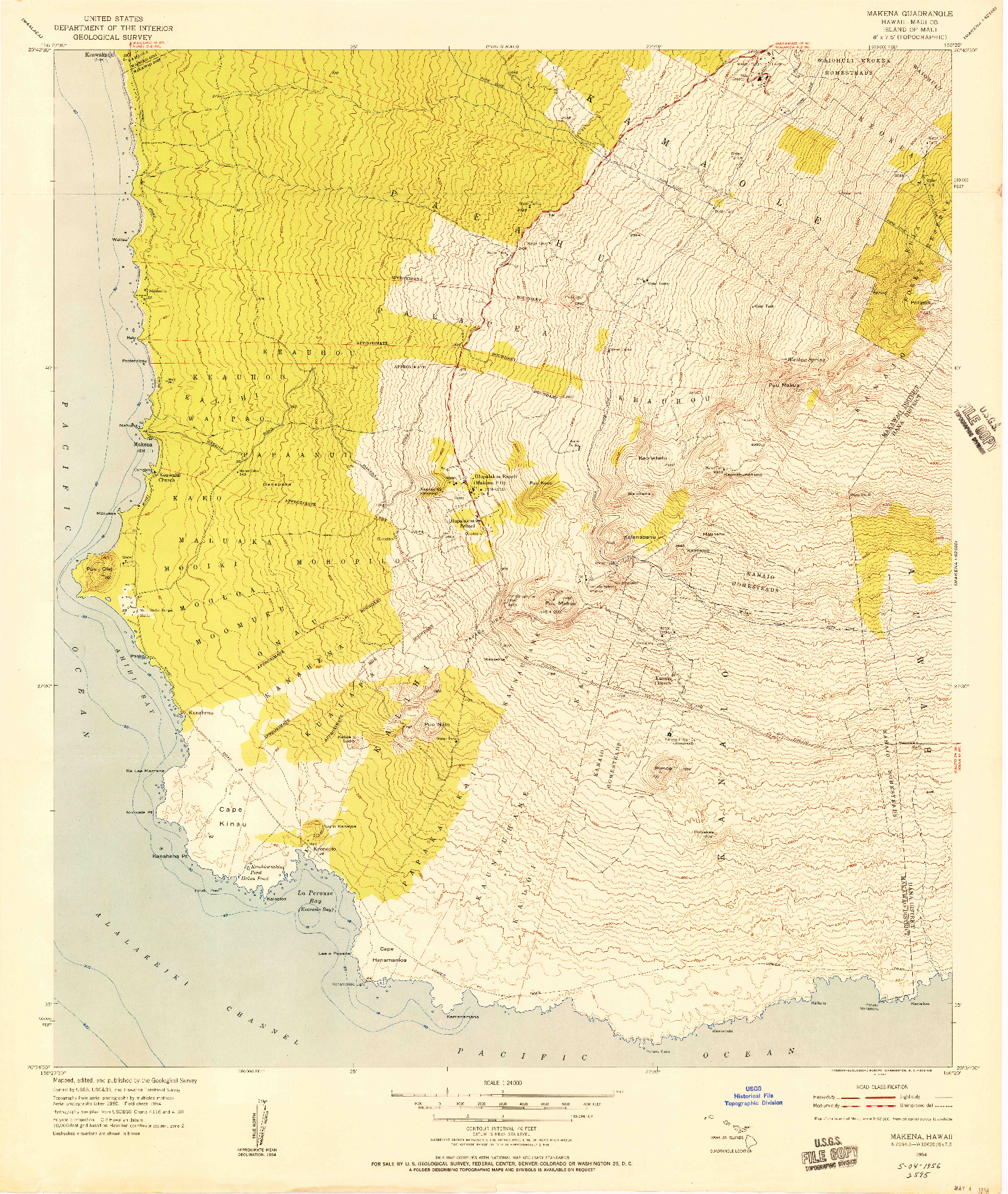 USGS 1:24000-SCALE QUADRANGLE FOR MAKENA, HI 1954