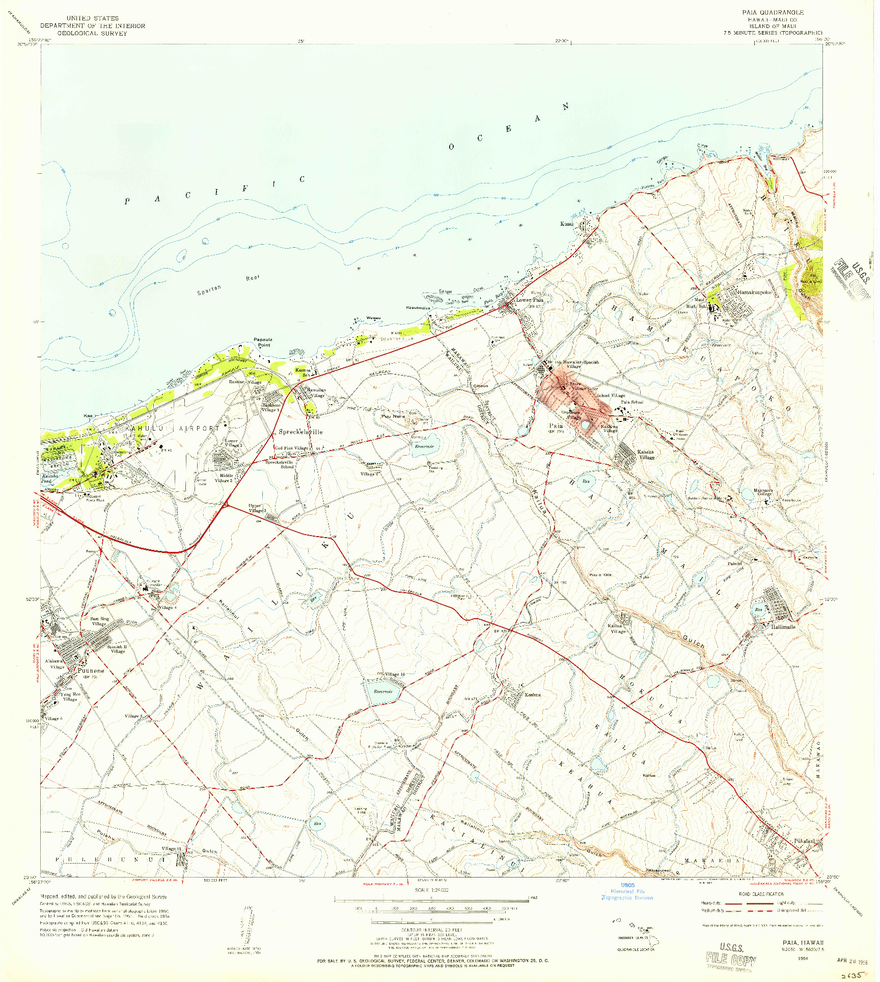 USGS 1:24000-SCALE QUADRANGLE FOR PAIA, HI 1954