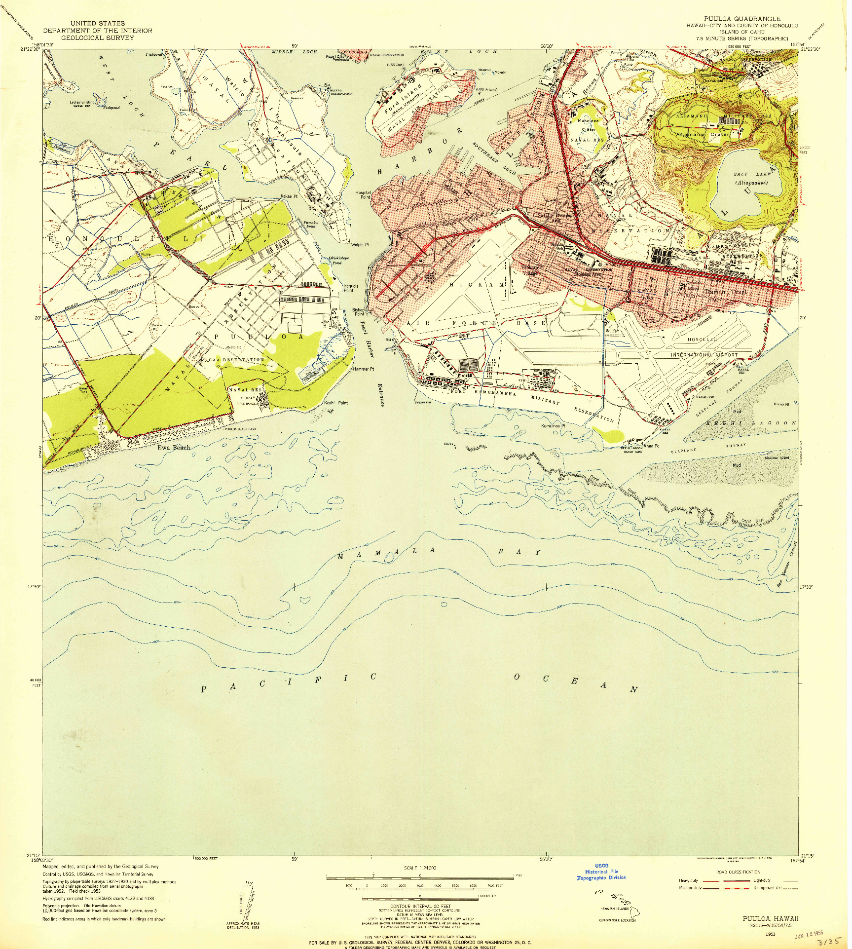 USGS 1:24000-SCALE QUADRANGLE FOR PUULOA, HI 1953