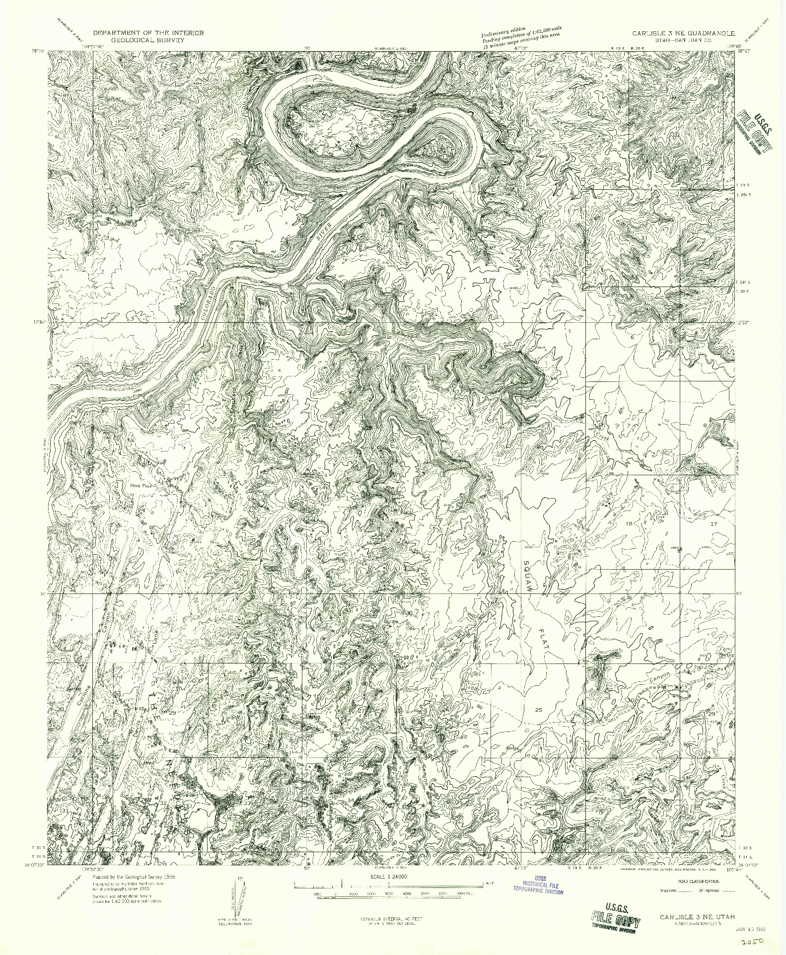 USGS 1:24000-SCALE QUADRANGLE FOR CARLISLE 3 NE, UT 1955