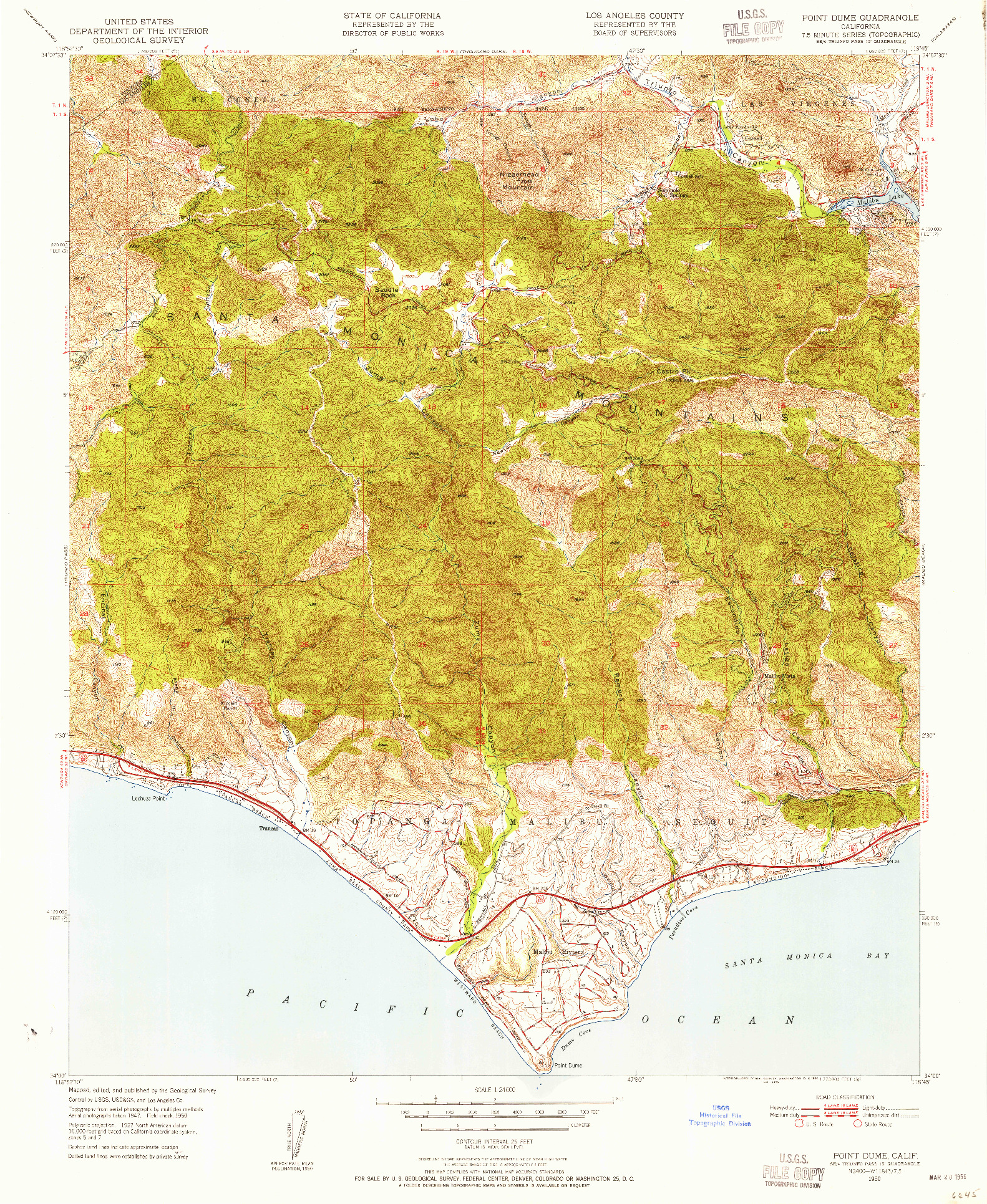 USGS 1:24000-SCALE QUADRANGLE FOR POINT DUME, CA 1950