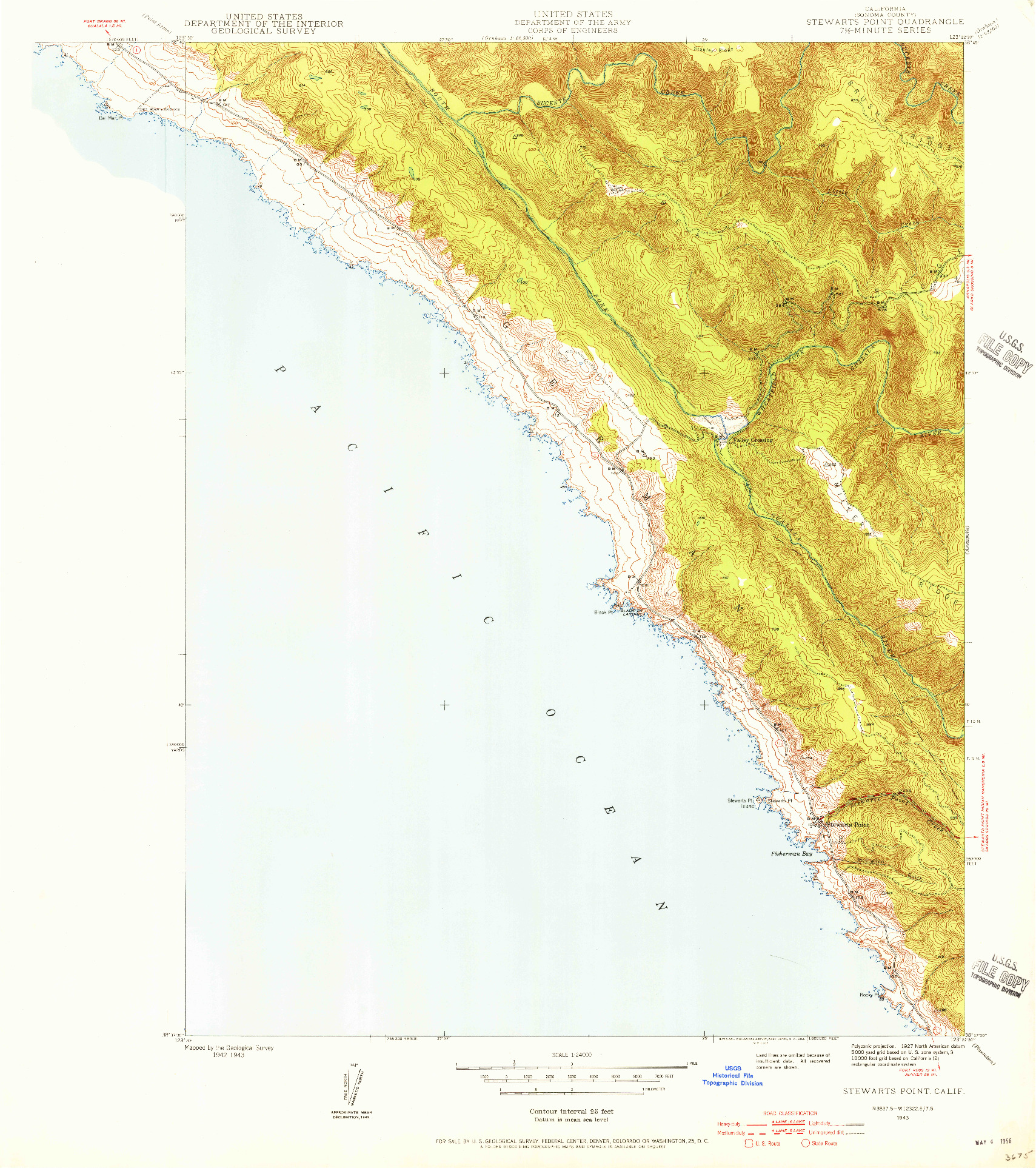 USGS 1:24000-SCALE QUADRANGLE FOR STEWARTS POINT, CA 1943