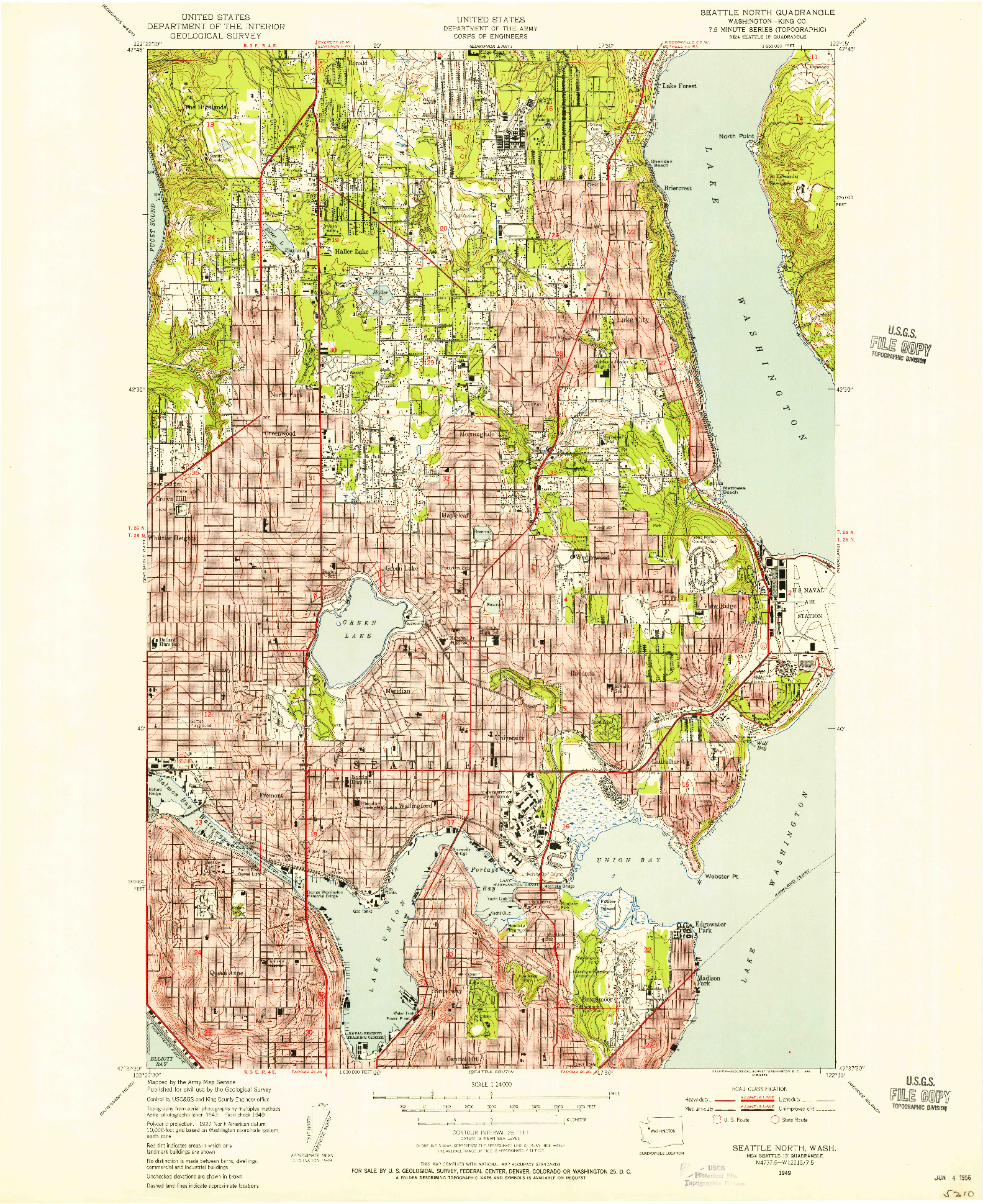 USGS 1:24000-SCALE QUADRANGLE FOR SEATTLE NORTH, WA 1949