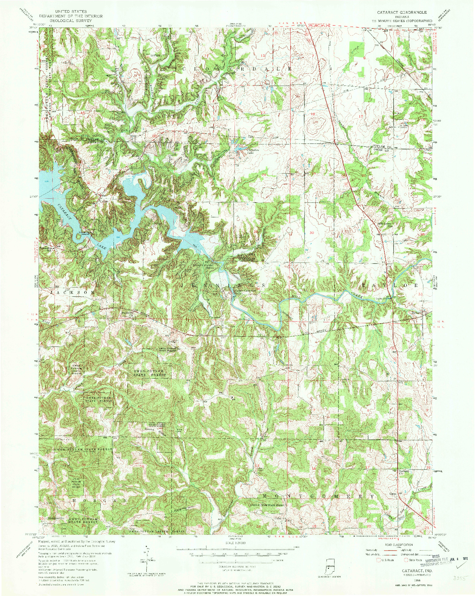 USGS 1:24000-SCALE QUADRANGLE FOR CATARACT, IN 1956