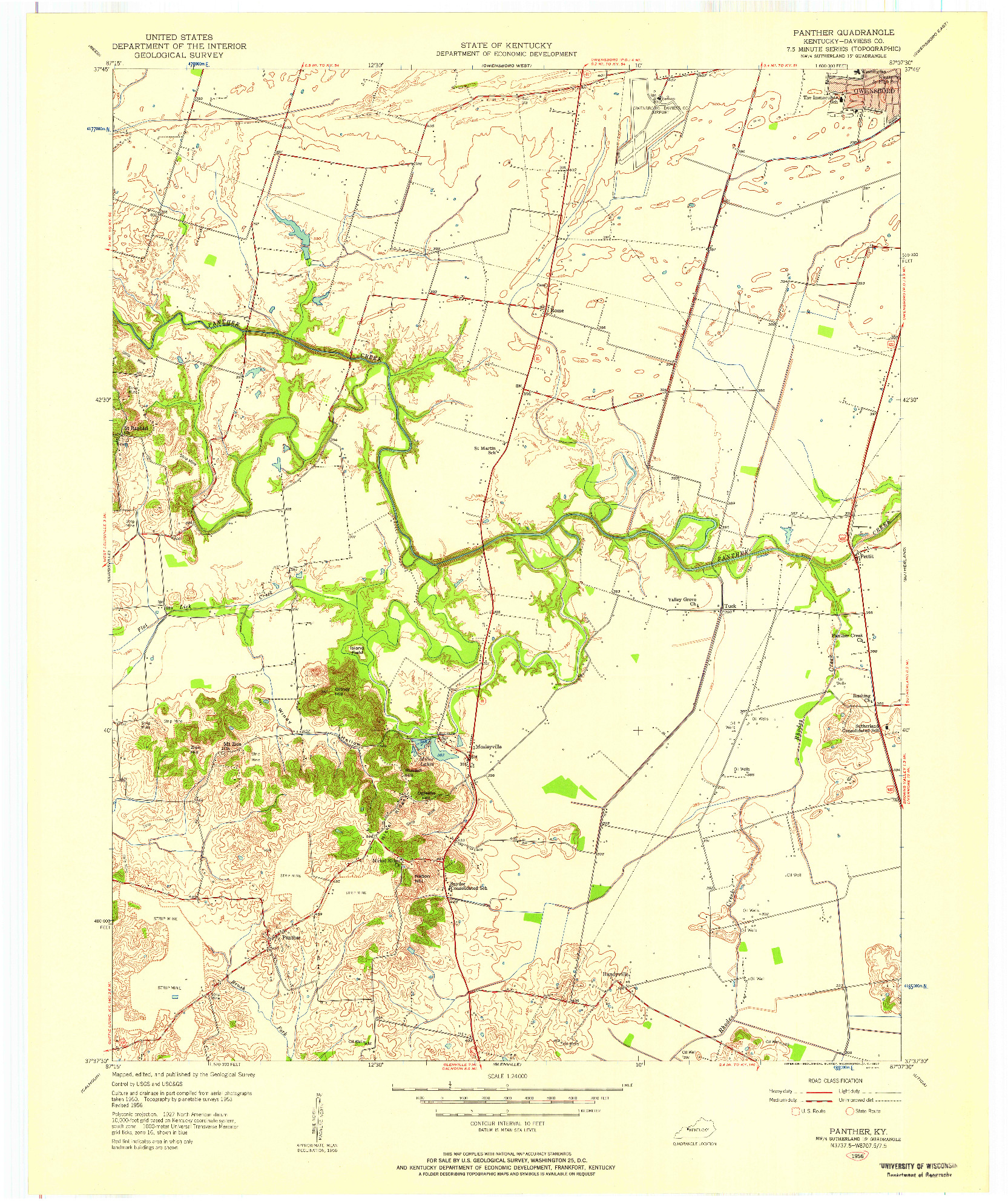 USGS 1:24000-SCALE QUADRANGLE FOR PANTHER, KY 1956