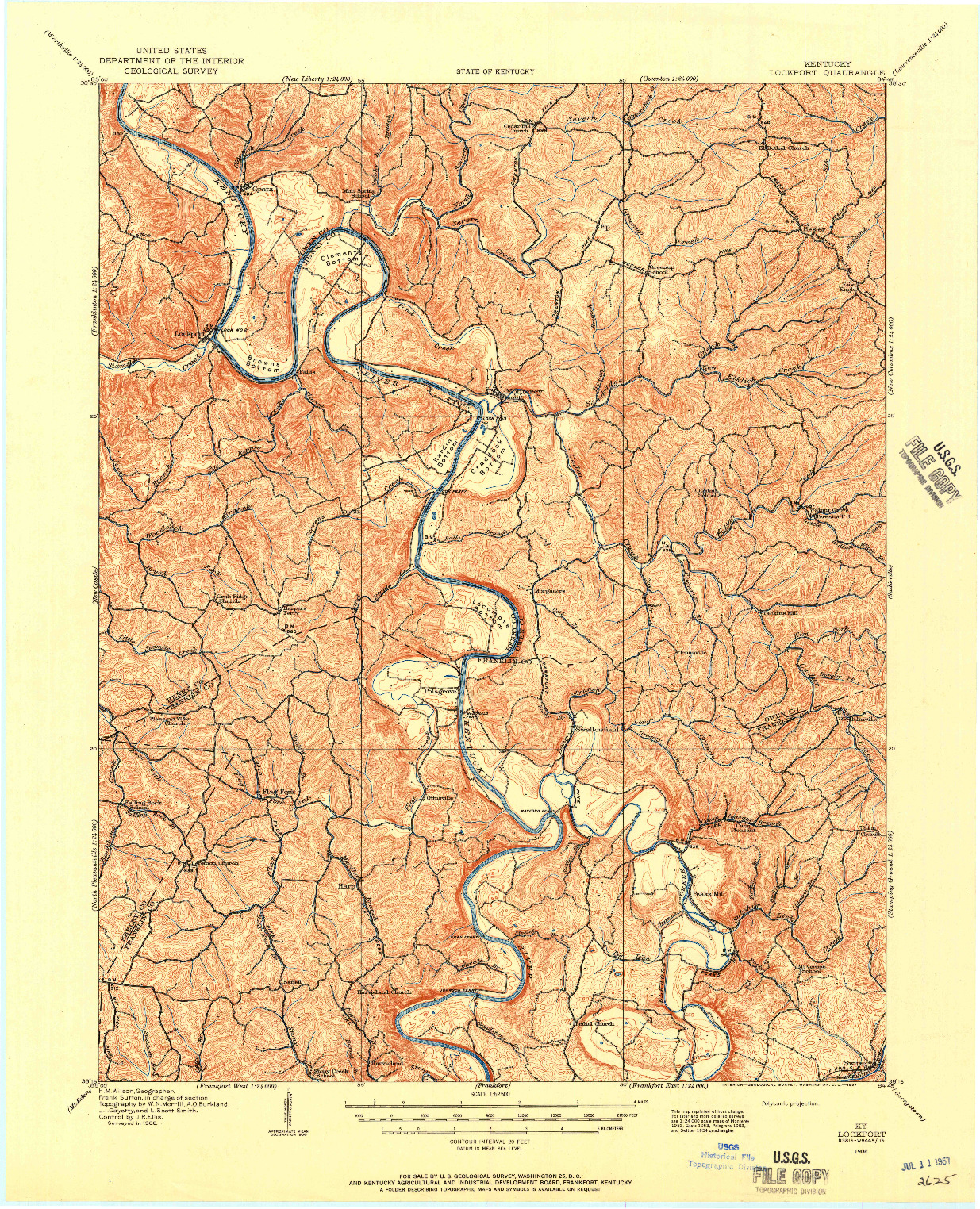 USGS 1:62500-SCALE QUADRANGLE FOR LOCKPORT, KY 1906