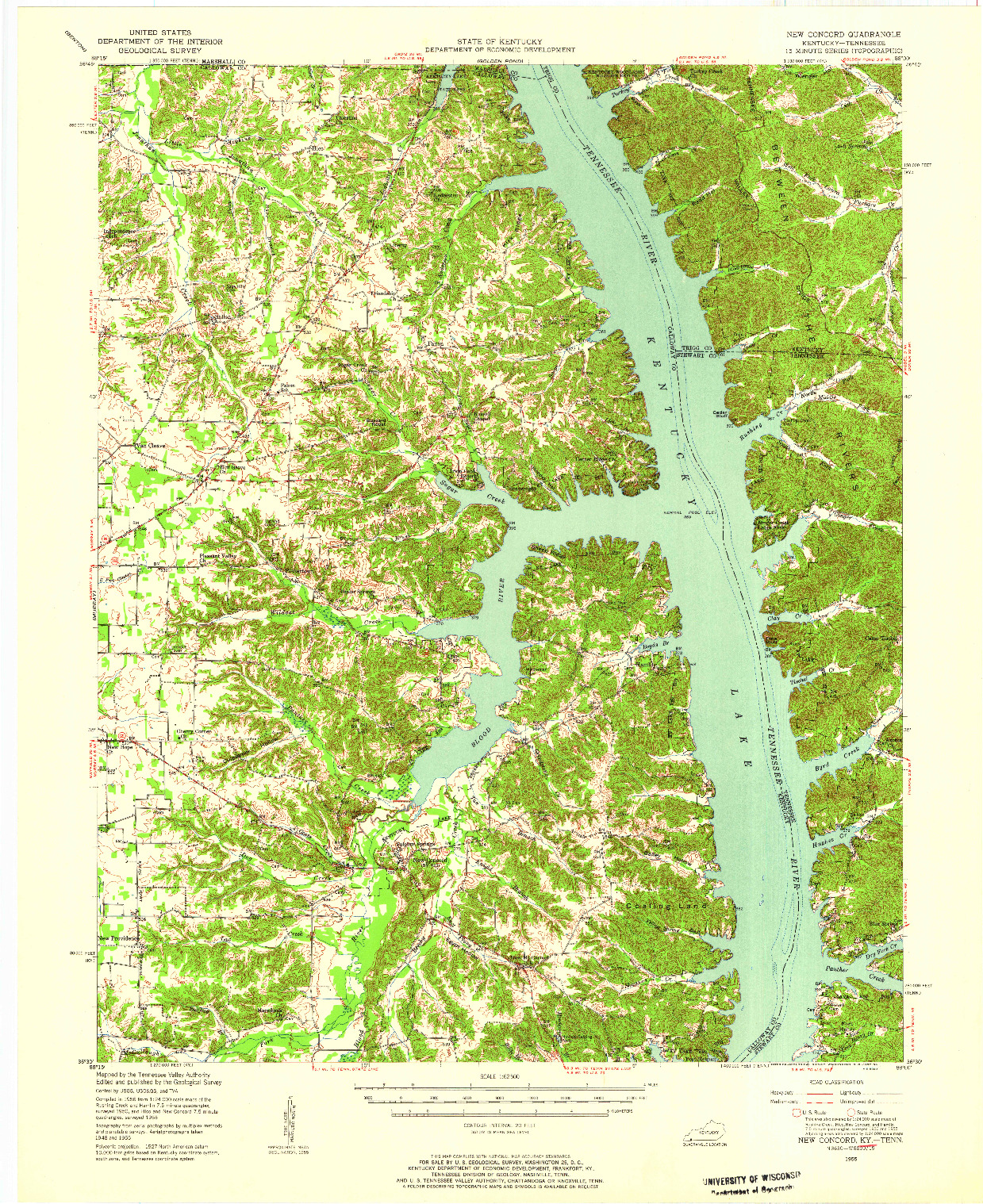 USGS 1:62500-SCALE QUADRANGLE FOR NEW CONCORD, KY 1955