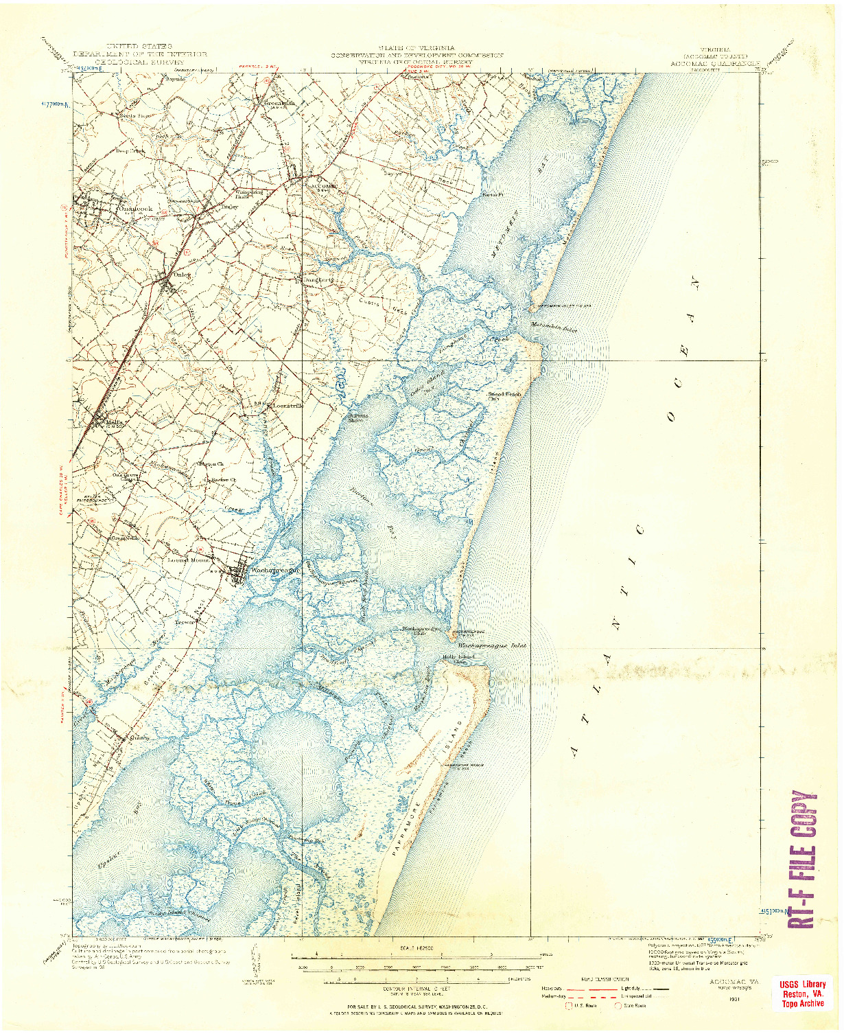 USGS 1:62500-SCALE QUADRANGLE FOR ACCOMAC, VA 1931
