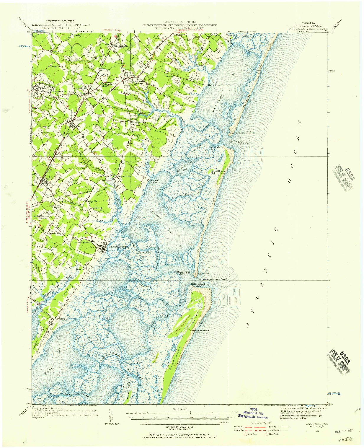 USGS 1:62500-SCALE QUADRANGLE FOR ACCOMAC, VA 1931