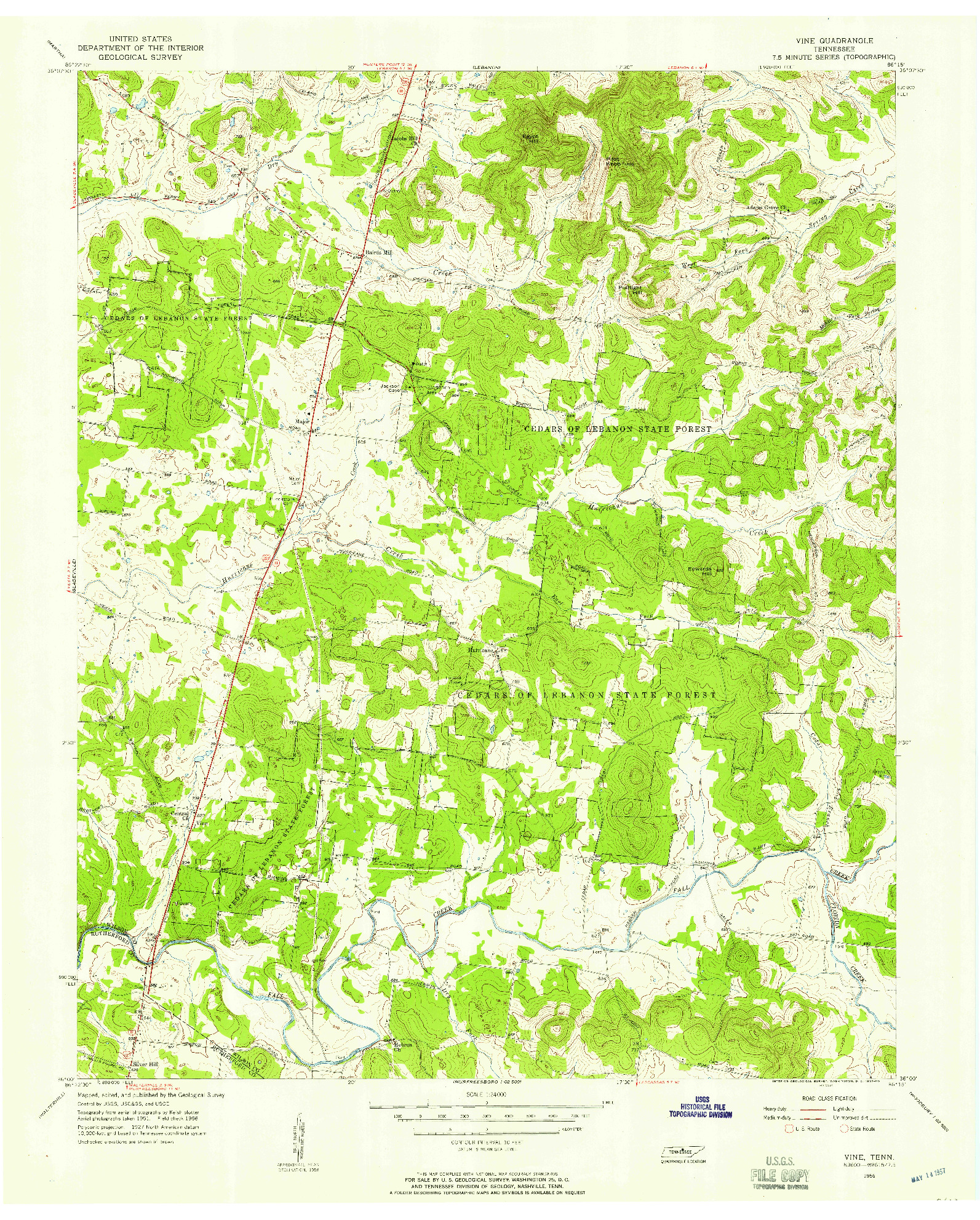 USGS 1:24000-SCALE QUADRANGLE FOR VINE, TN 1956