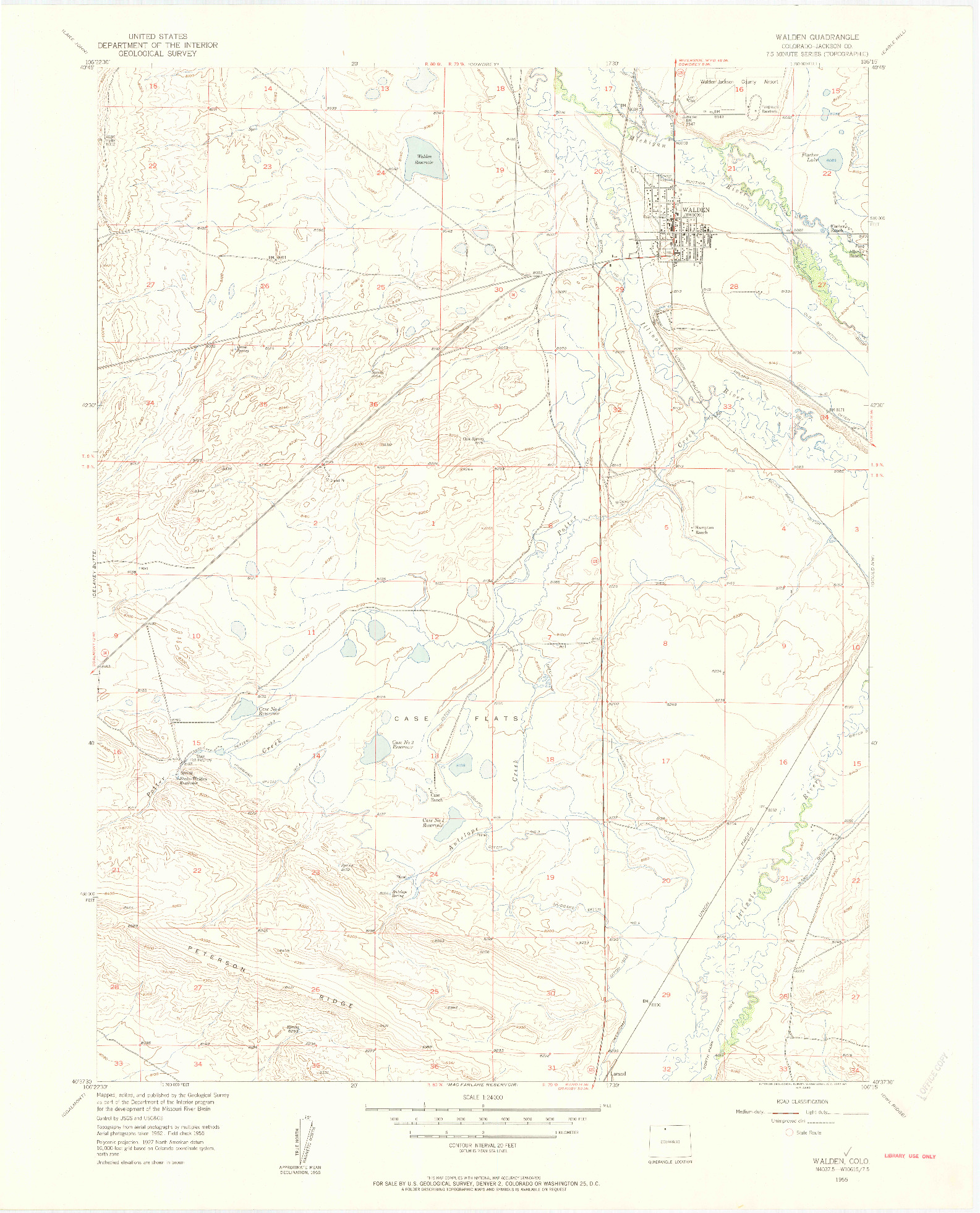 USGS 1:24000-SCALE QUADRANGLE FOR WALDEN, CO 1955