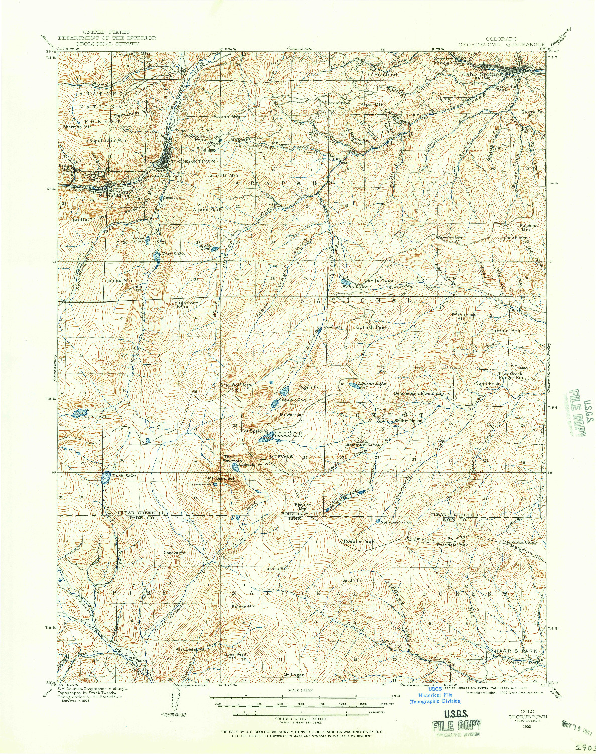 USGS 1:62500-SCALE QUADRANGLE FOR GEORGETOWN, CO 1903