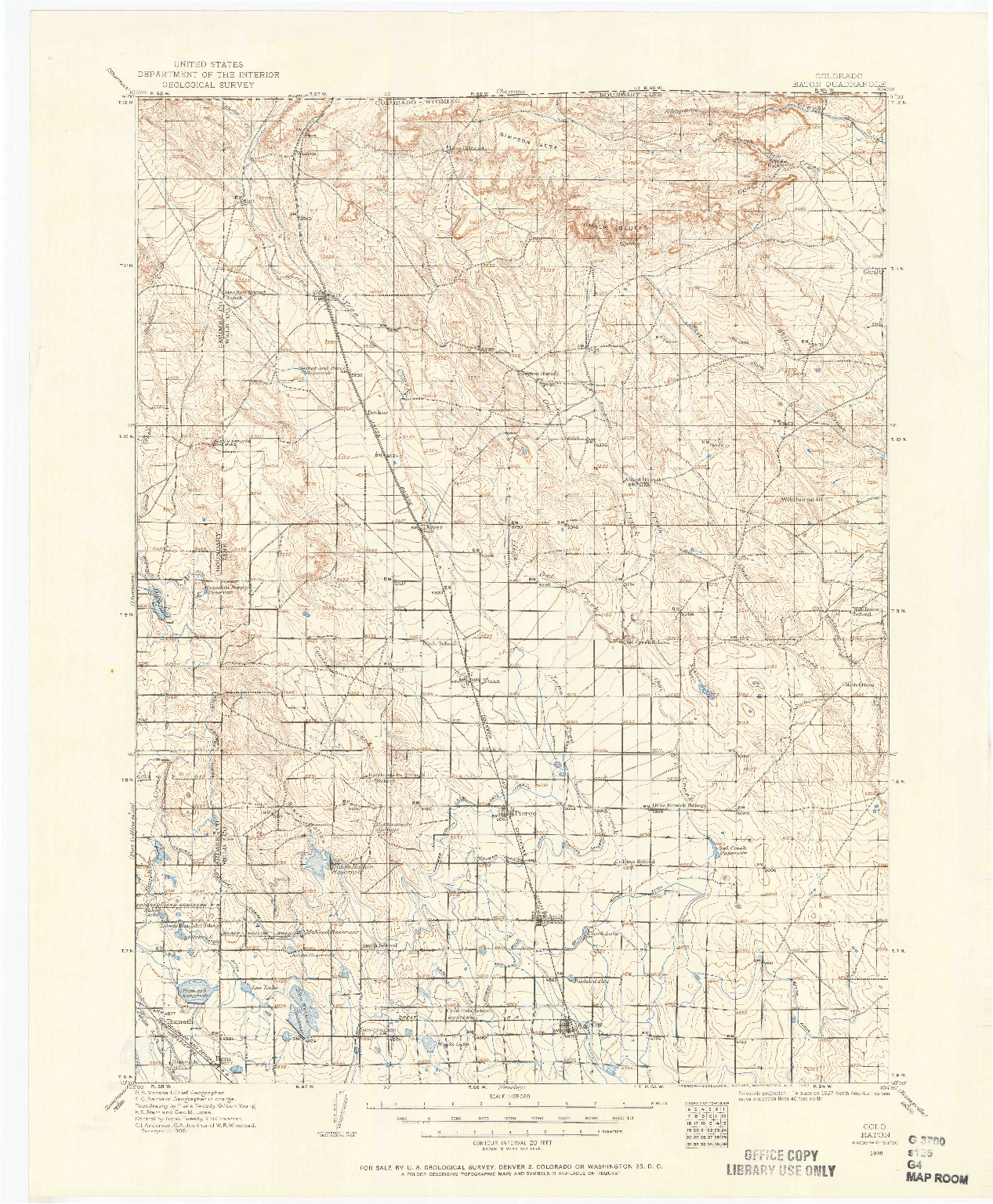 USGS 1:125000-SCALE QUADRANGLE FOR EATON, CO 1908