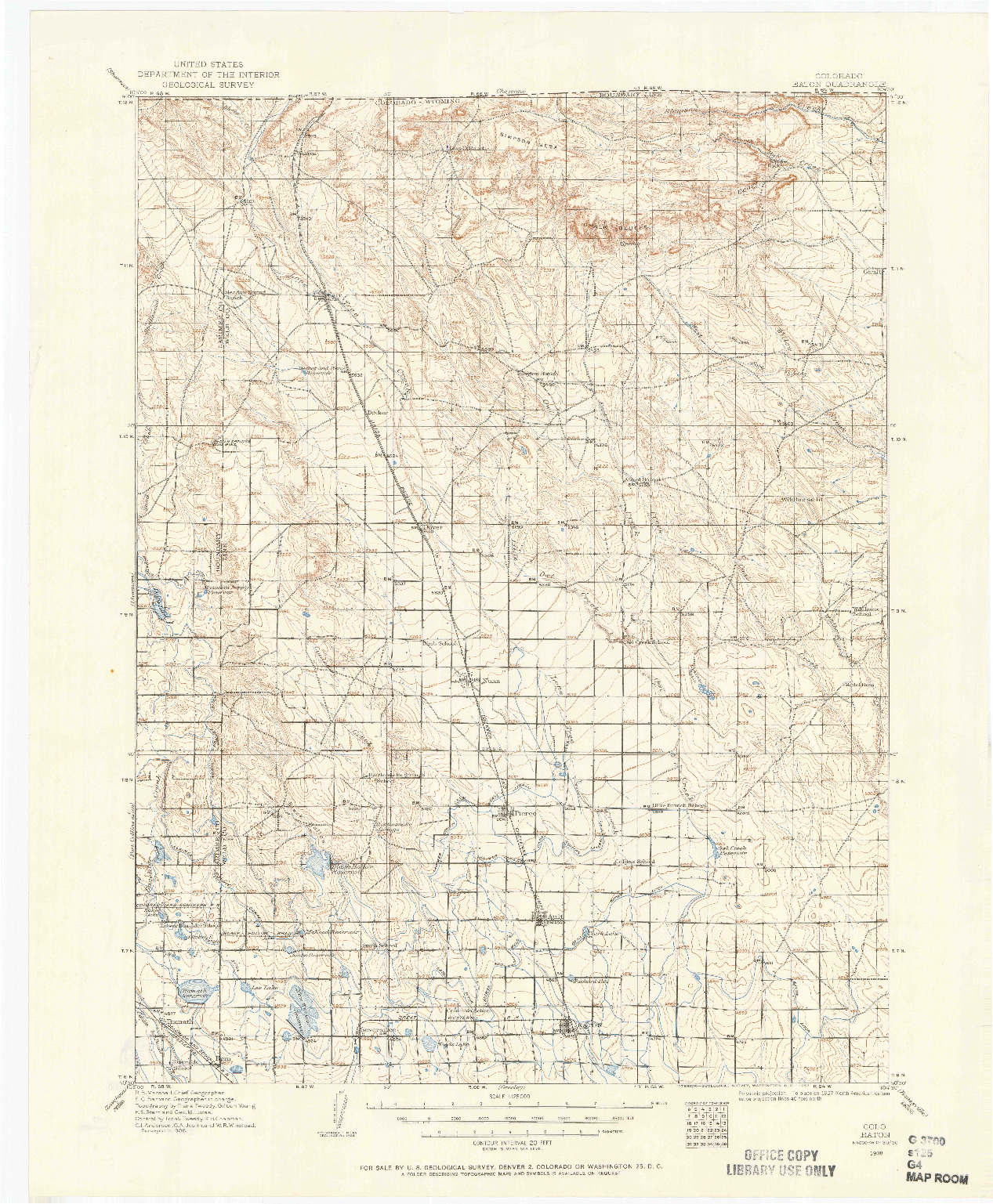 USGS 1:125000-SCALE QUADRANGLE FOR EATON, CO 1908