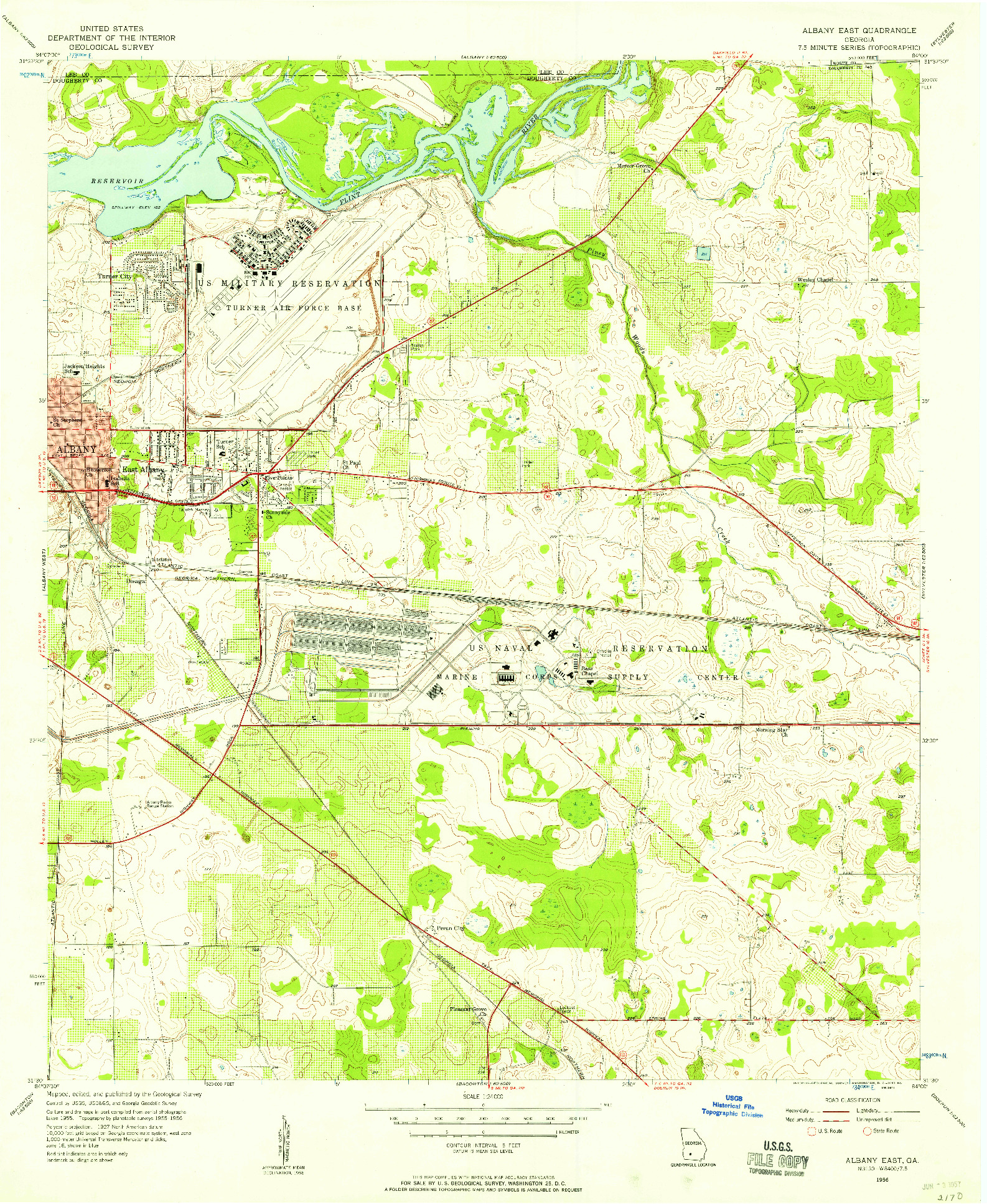 USGS 1:24000-SCALE QUADRANGLE FOR ALBANY EAST, GA 1956