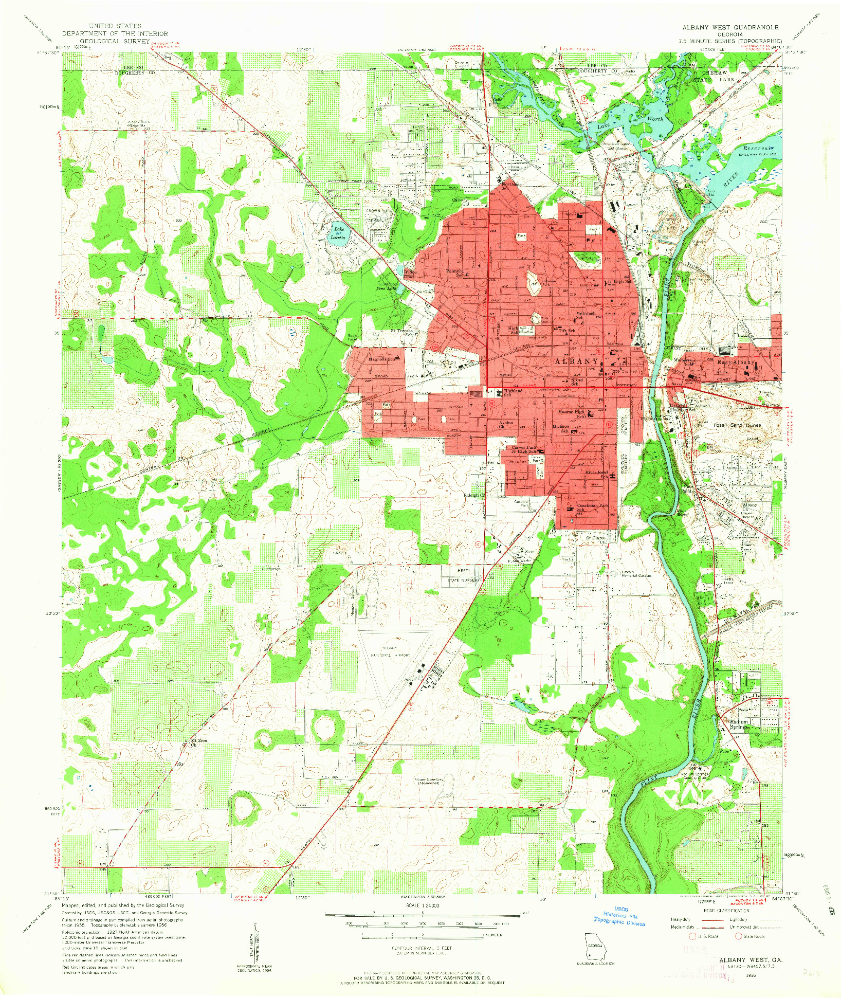 USGS 1:24000-SCALE QUADRANGLE FOR ALBANY WEST, GA 1956