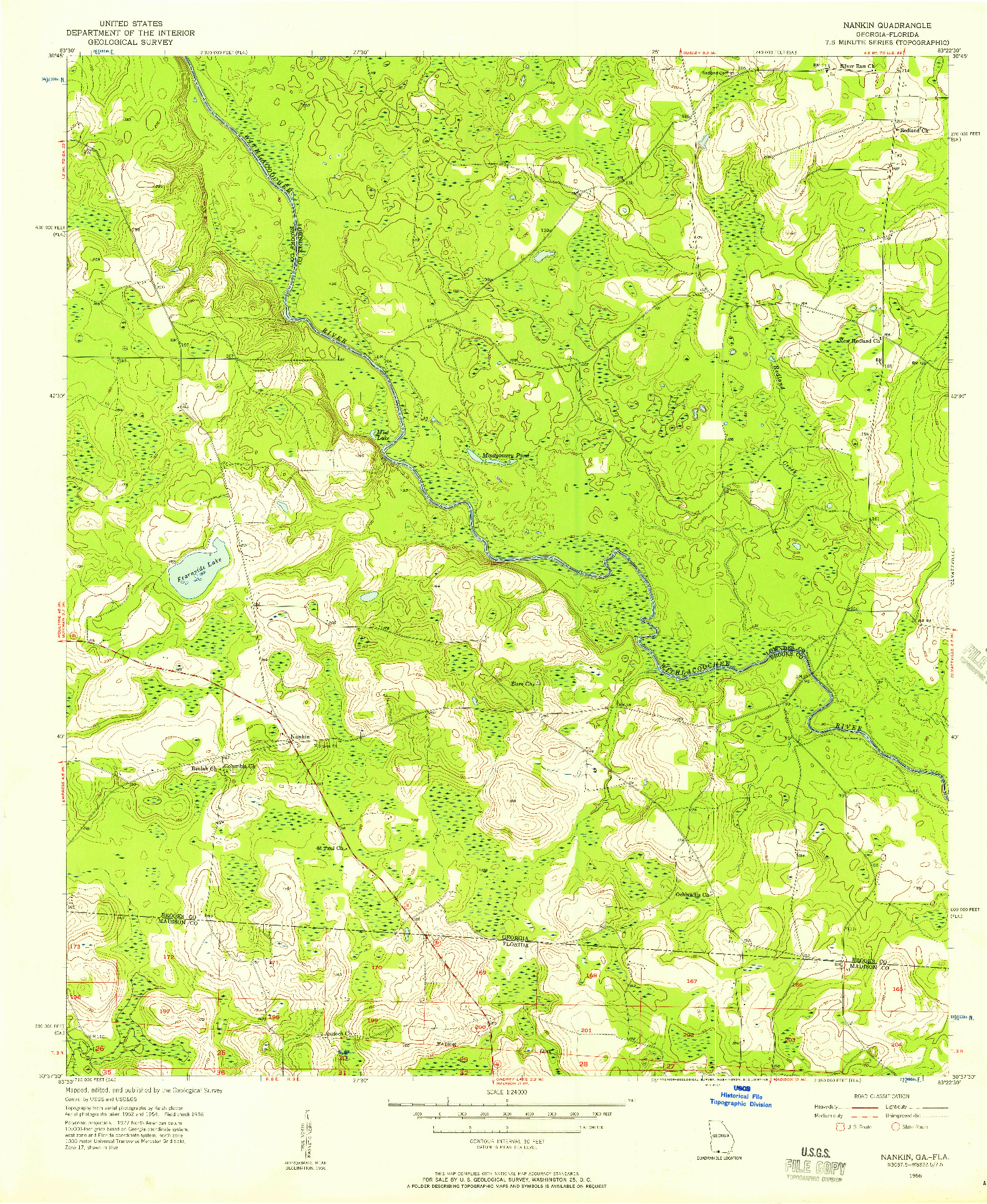 USGS 1:24000-SCALE QUADRANGLE FOR NANKIN, GA 1956