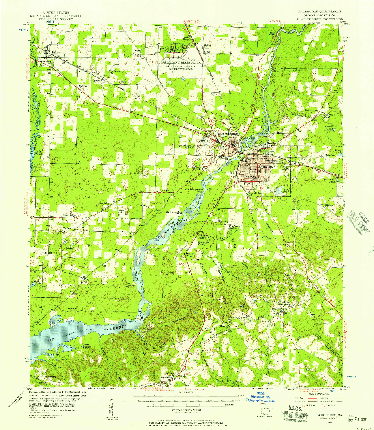 USGS 1:62500-SCALE QUADRANGLE FOR BAINBRIDGE, GA 1955