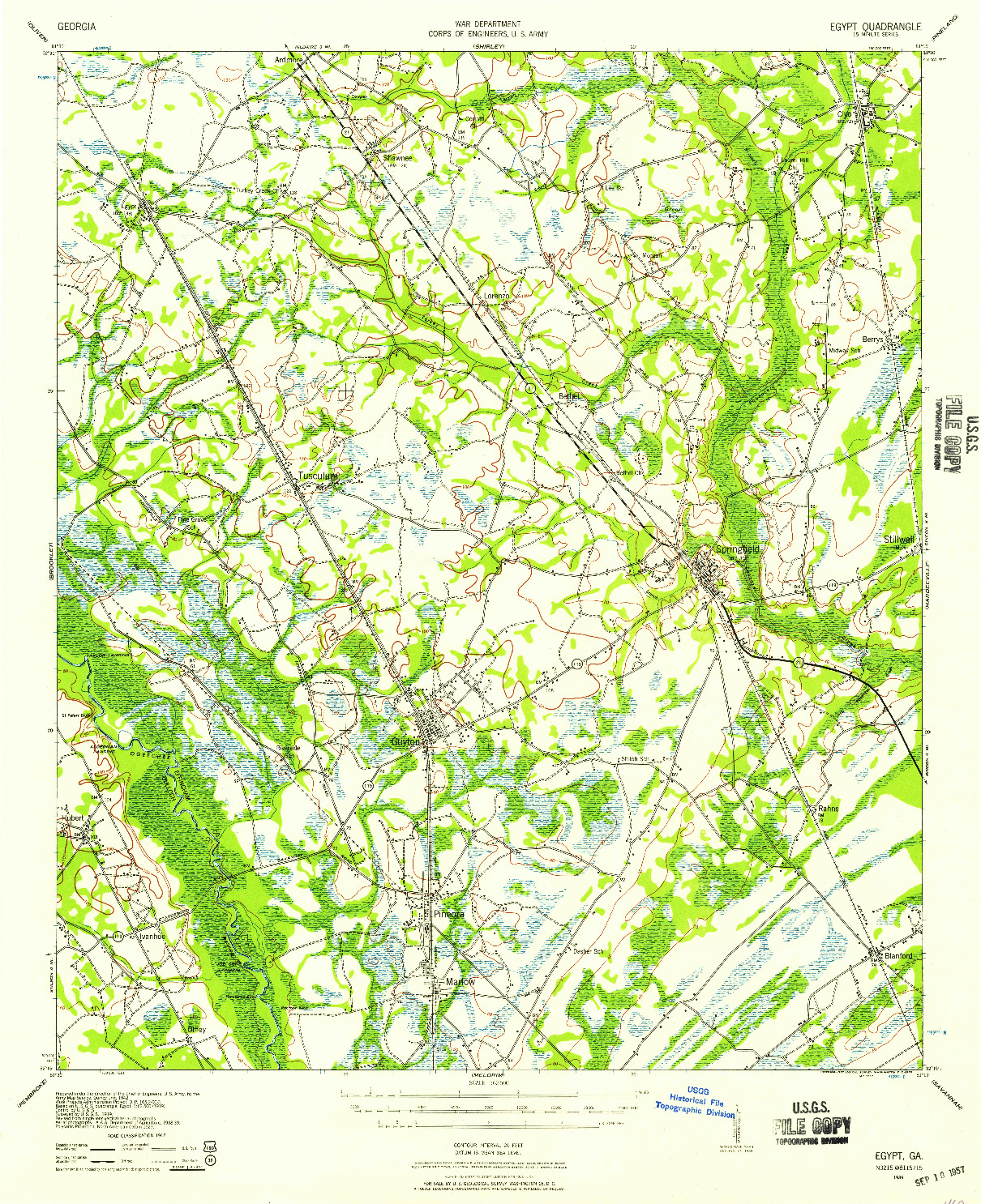 USGS 1:62500-SCALE QUADRANGLE FOR EGYPT, GA 1939