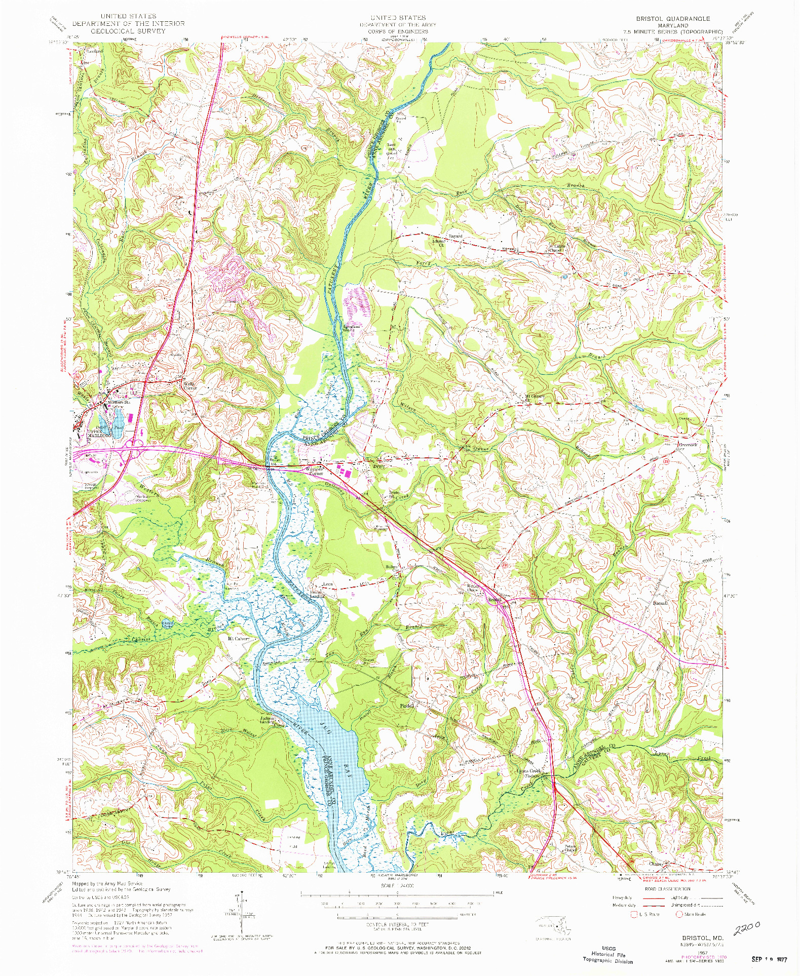 USGS 1:24000-SCALE QUADRANGLE FOR BRISTOL, MD 1957