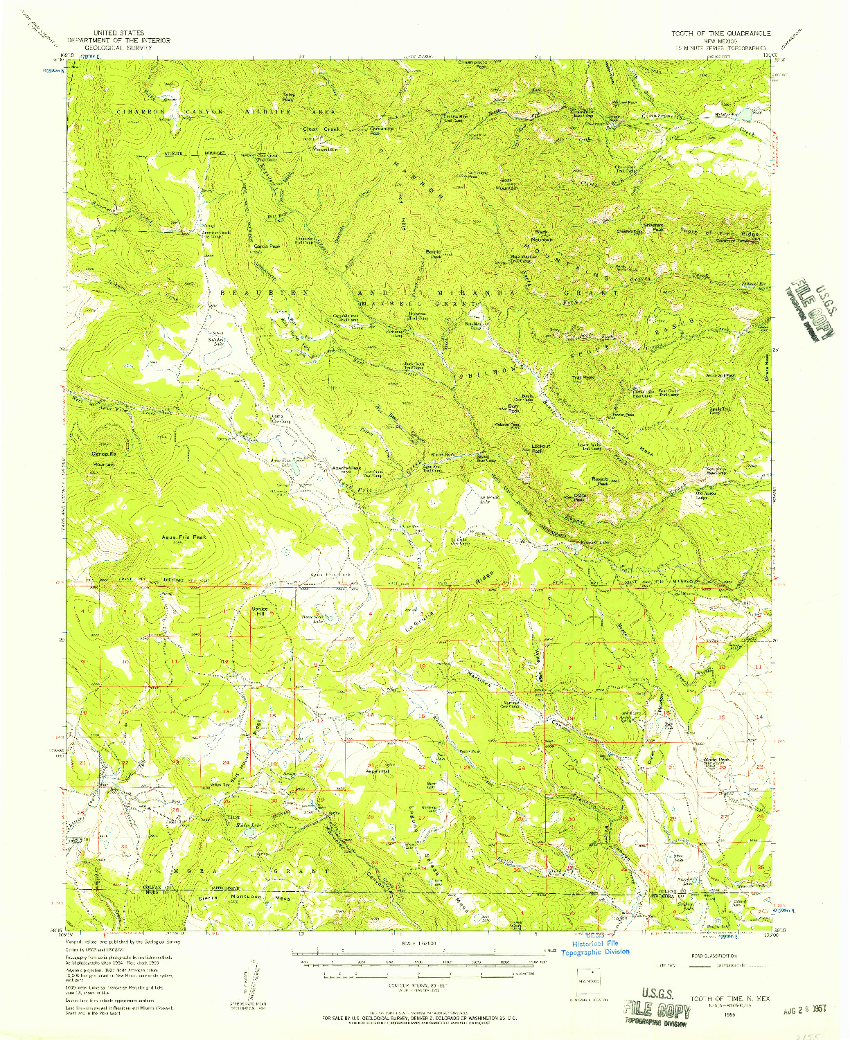 USGS 1:62500-SCALE QUADRANGLE FOR TOOTH OF TIME, NM 1956