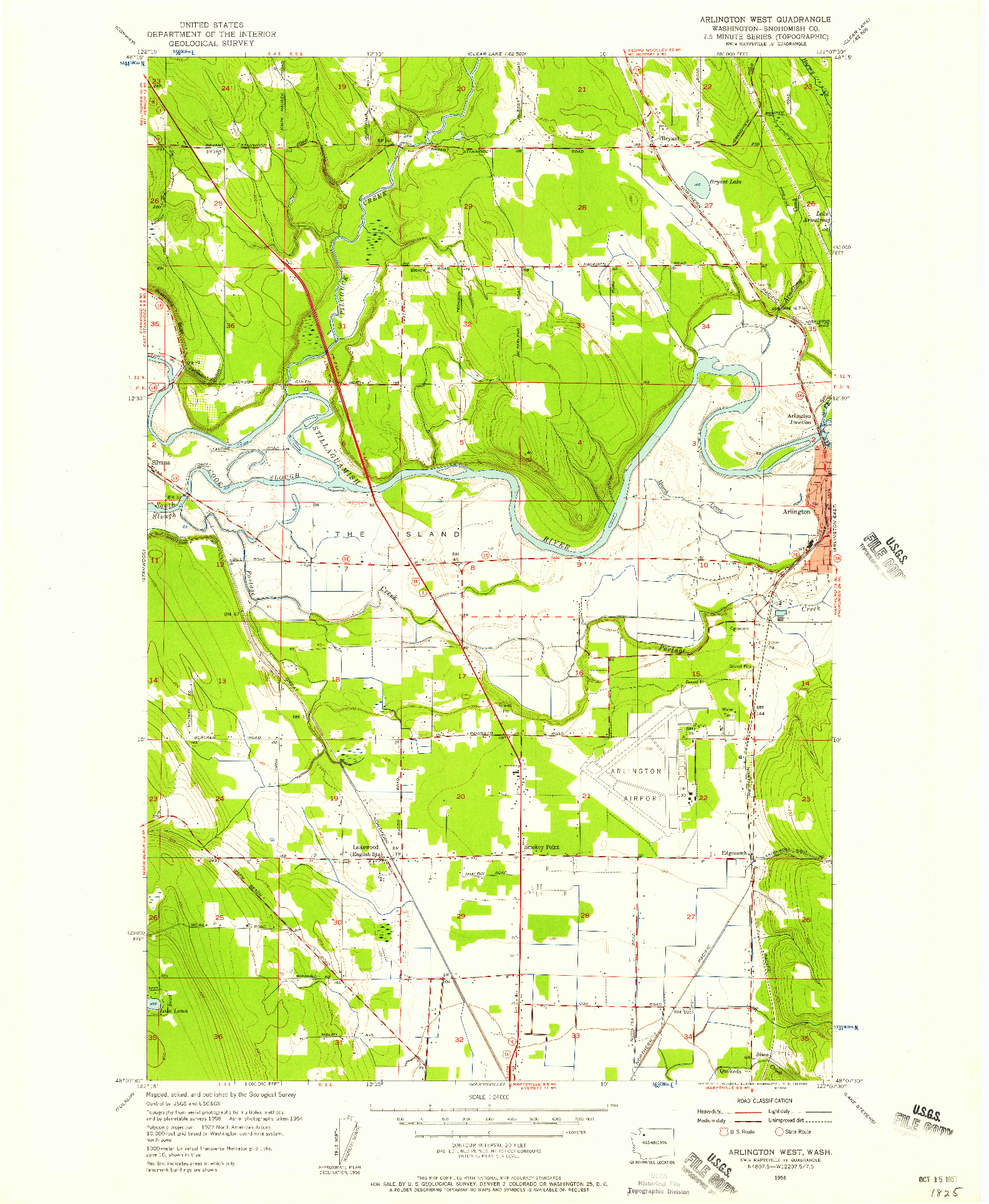 USGS 1:24000-SCALE QUADRANGLE FOR ARLINGTON WEST, WA 1956