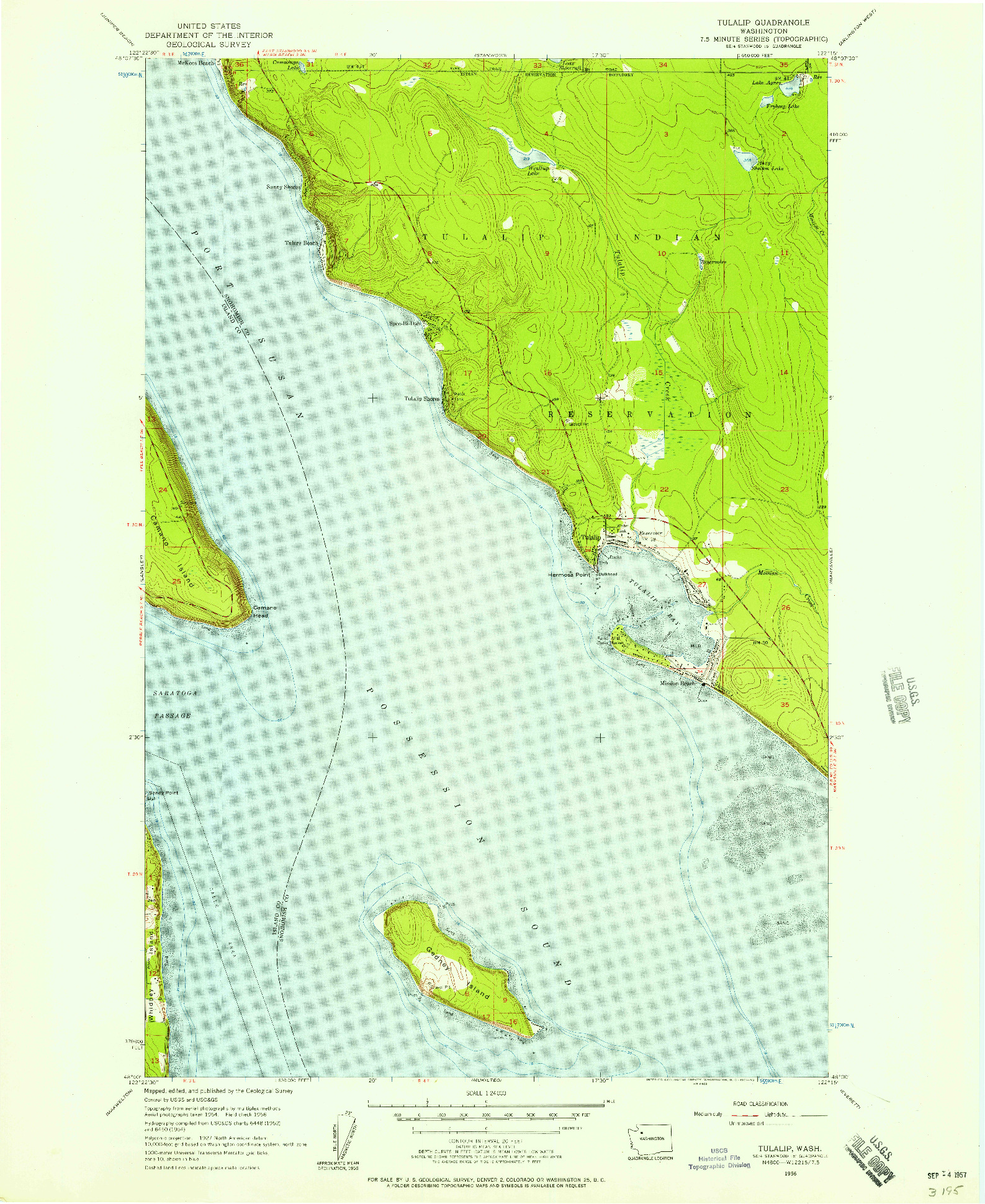USGS 1:24000-SCALE QUADRANGLE FOR TULALIP, WA 1956