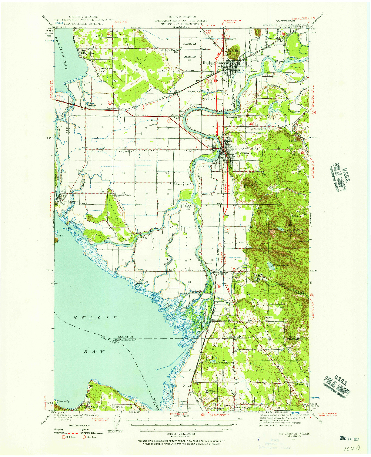 USGS 1:62500-SCALE QUADRANGLE FOR MT VERNON, WA 1940