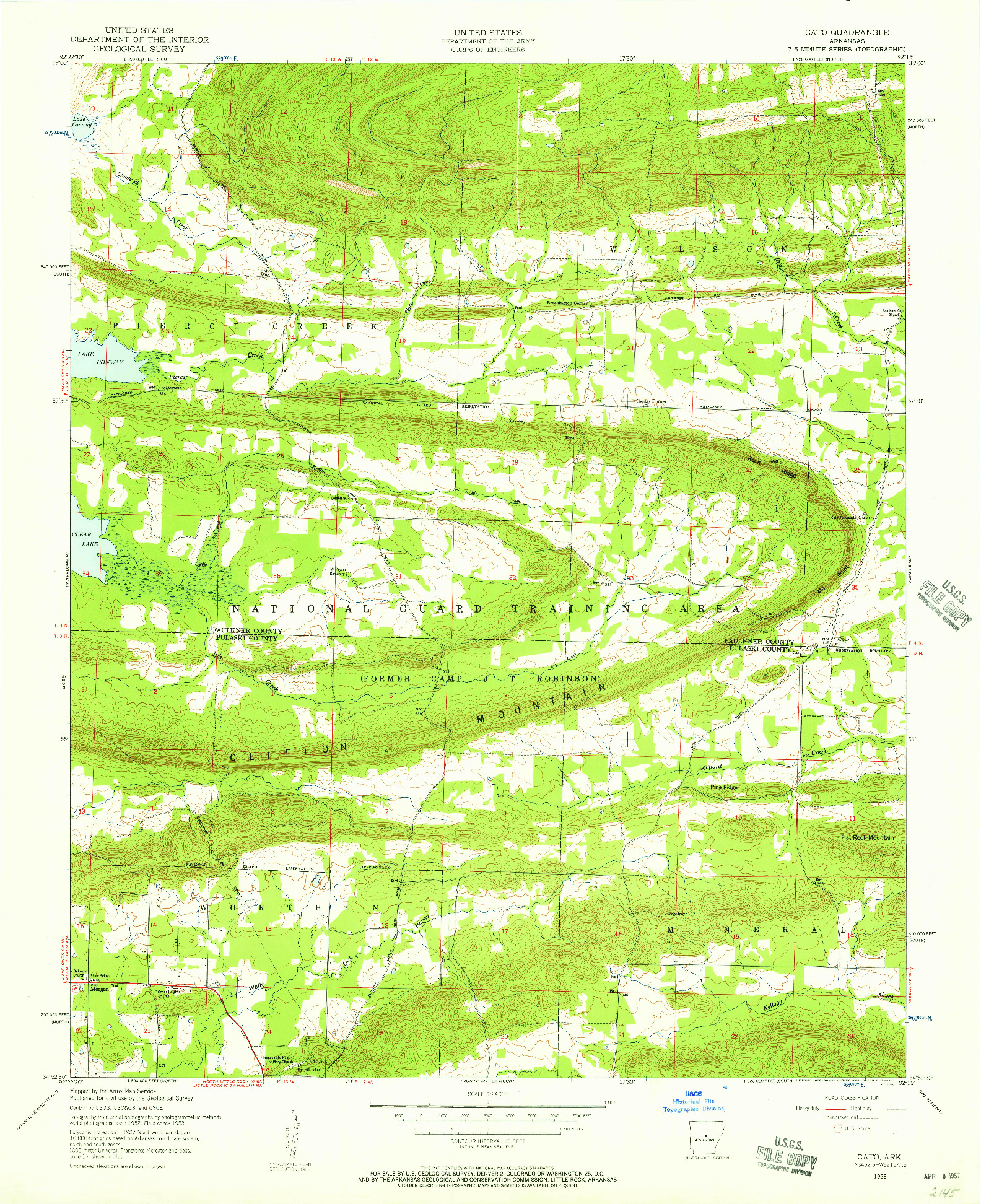 USGS 1:24000-SCALE QUADRANGLE FOR CATO, AR 1953