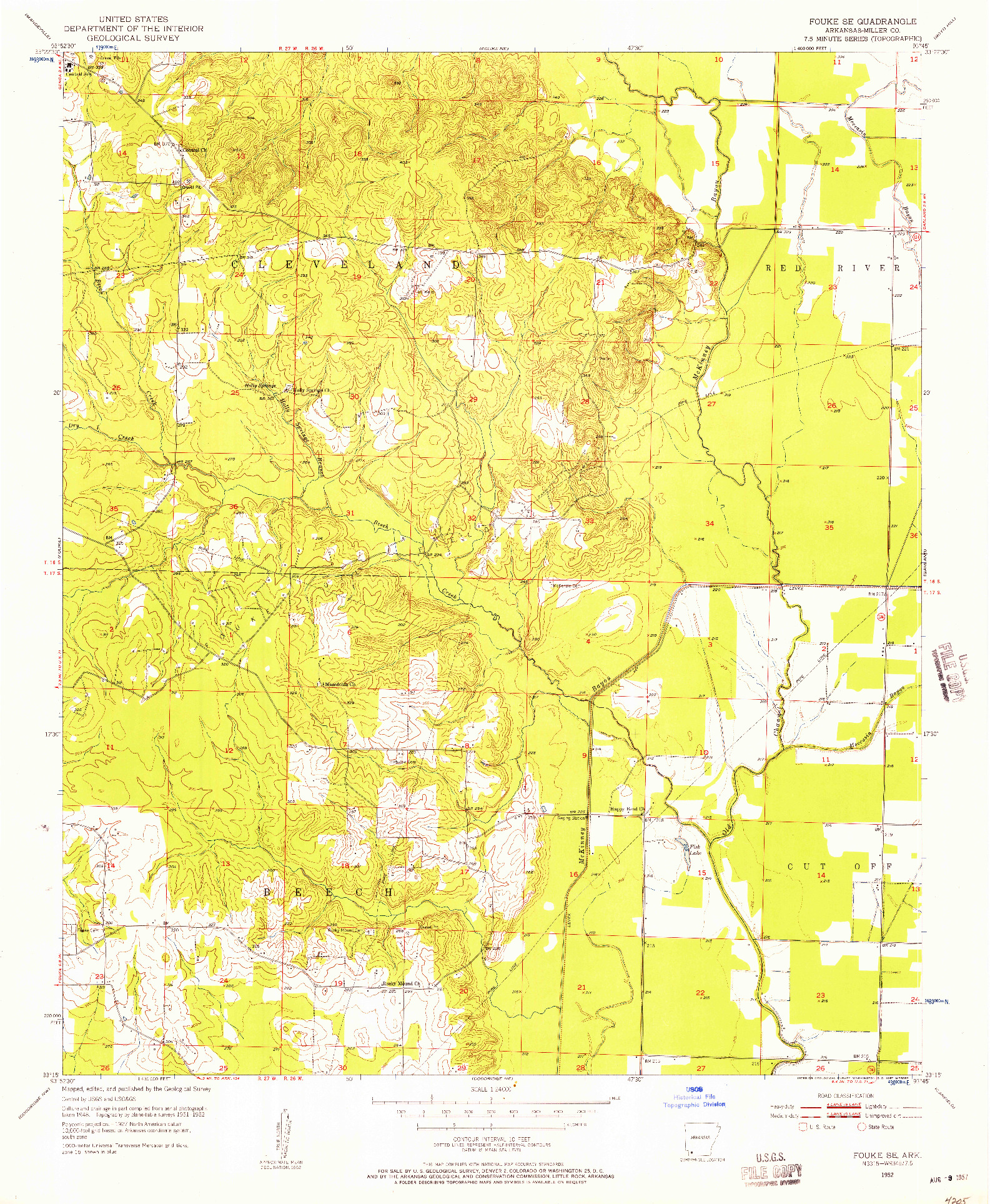 USGS 1:24000-SCALE QUADRANGLE FOR FOUKE SE, AR 1952