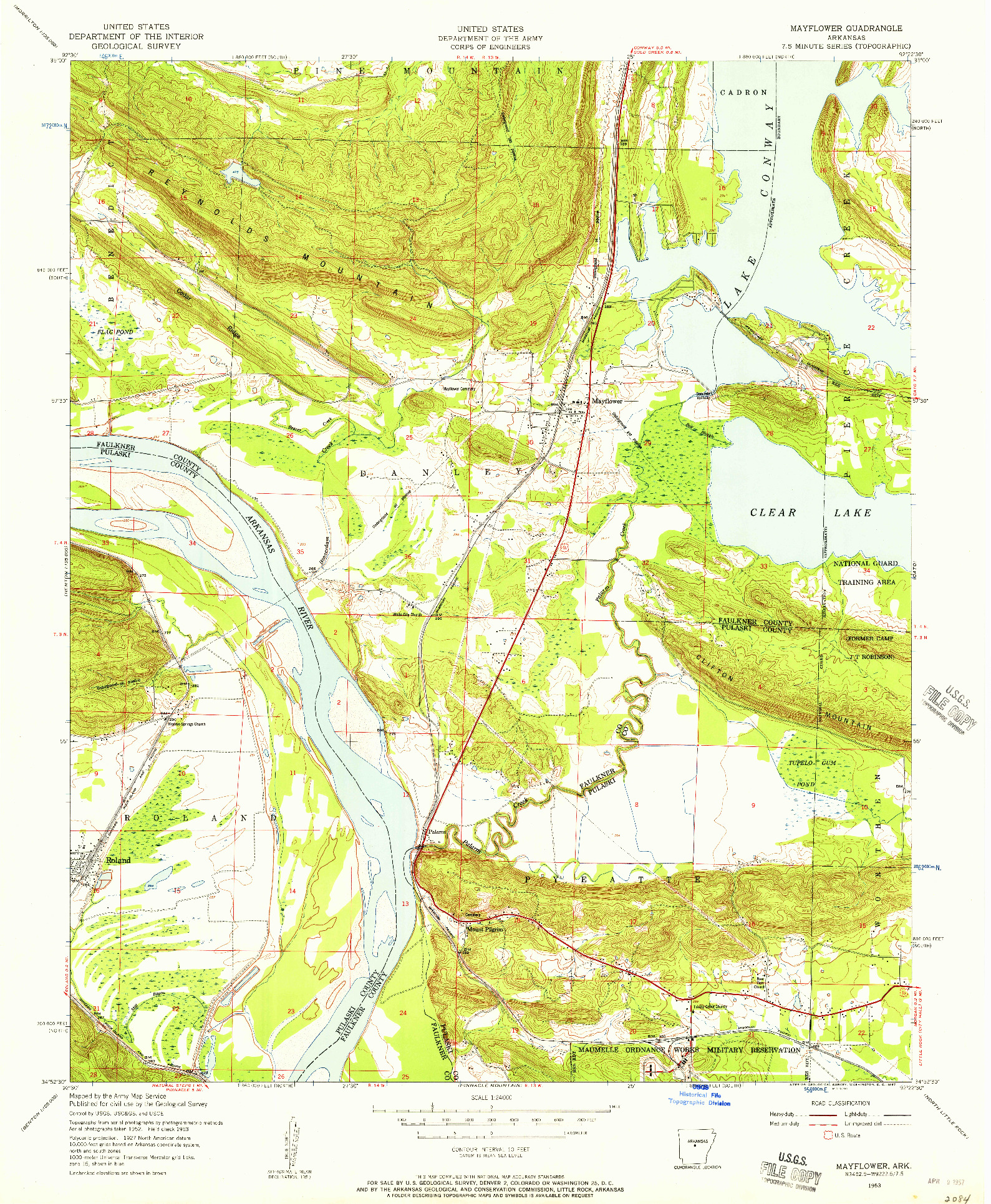 USGS 1:24000-SCALE QUADRANGLE FOR MAYFLOWER, AR 1953