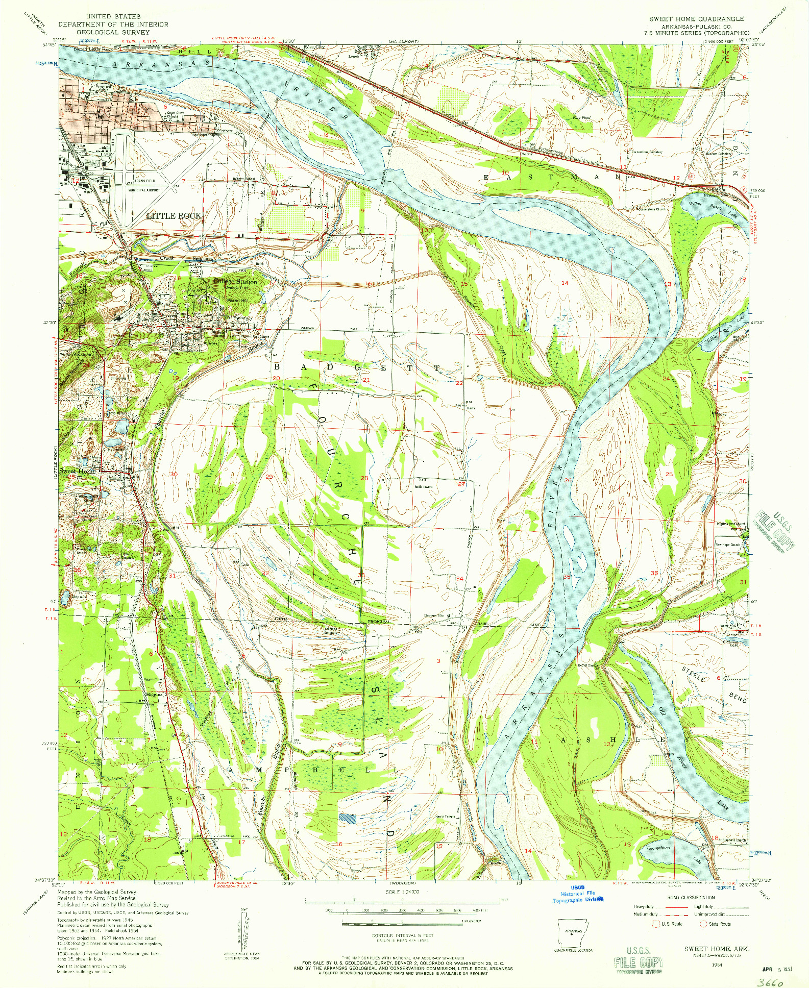 USGS 1:24000-SCALE QUADRANGLE FOR SWEET HOME, AR 1954