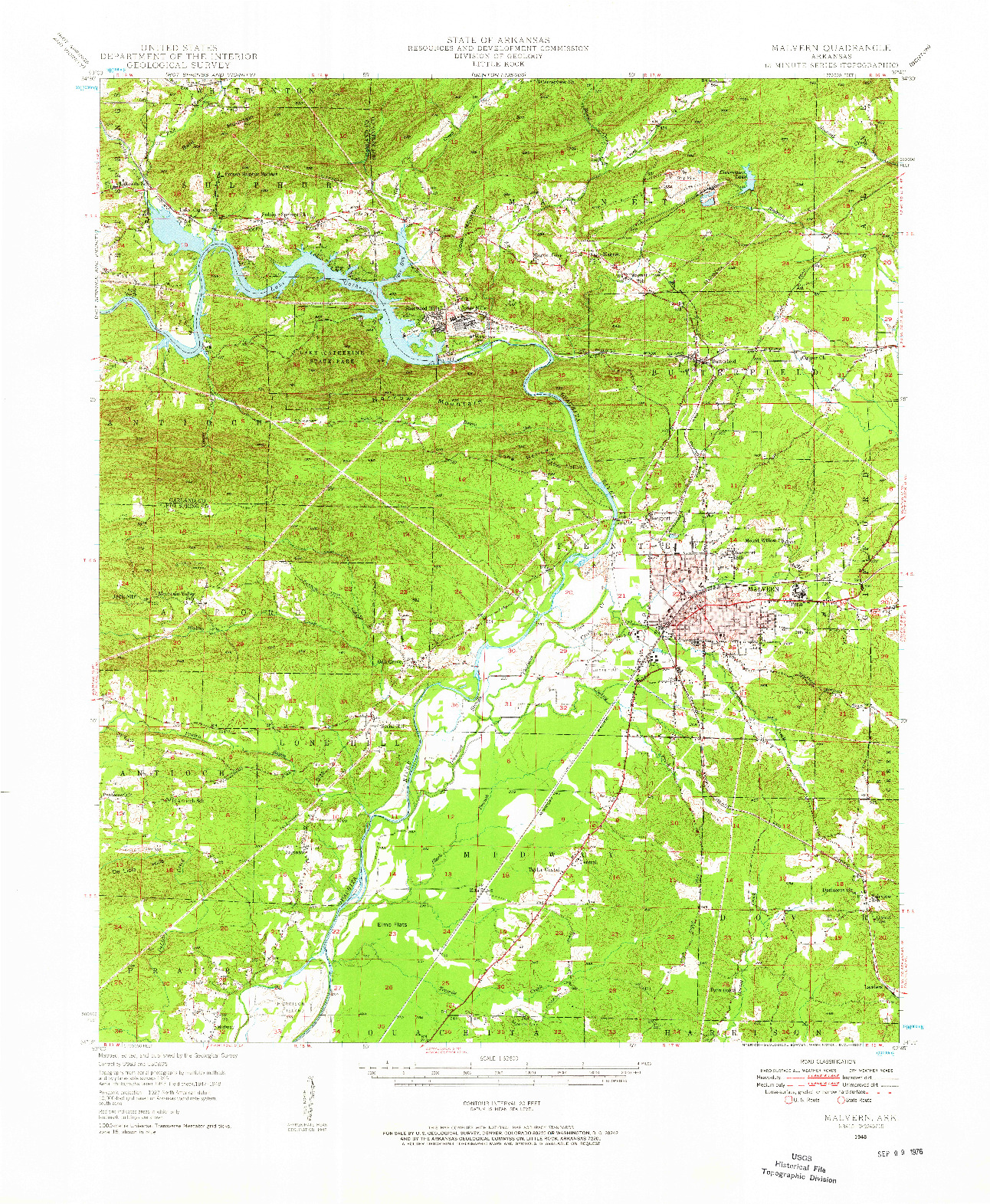 USGS 1:62500-SCALE QUADRANGLE FOR MALVERN, AR 1948