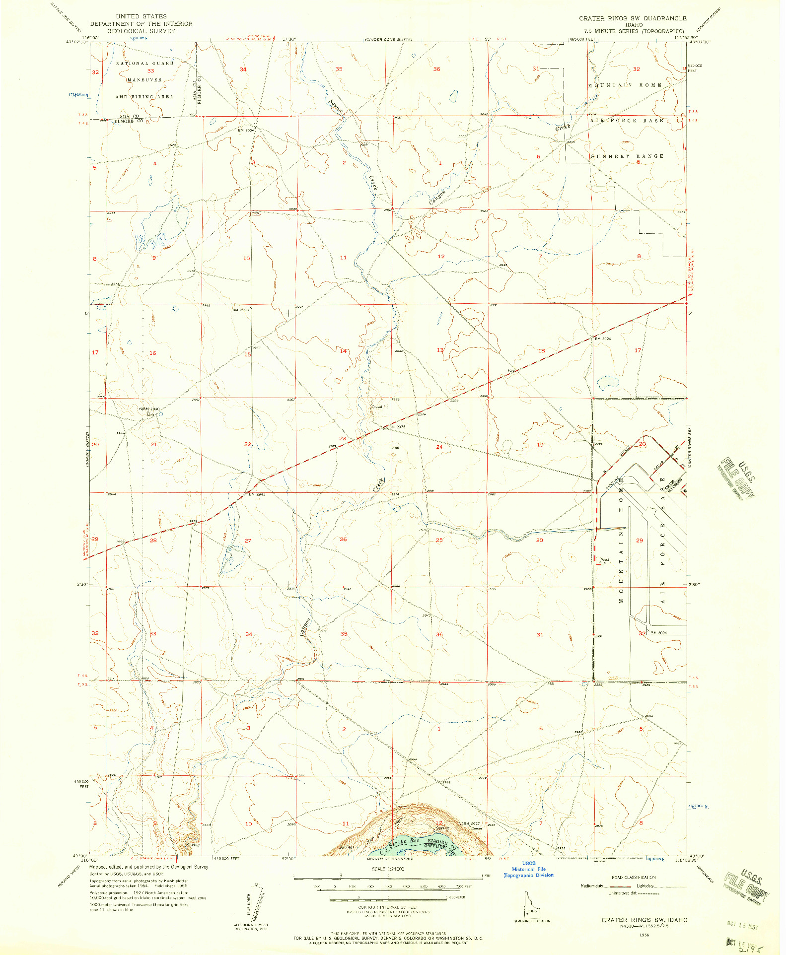 USGS 1:24000-SCALE QUADRANGLE FOR CRATER RINGS SW, ID 1956