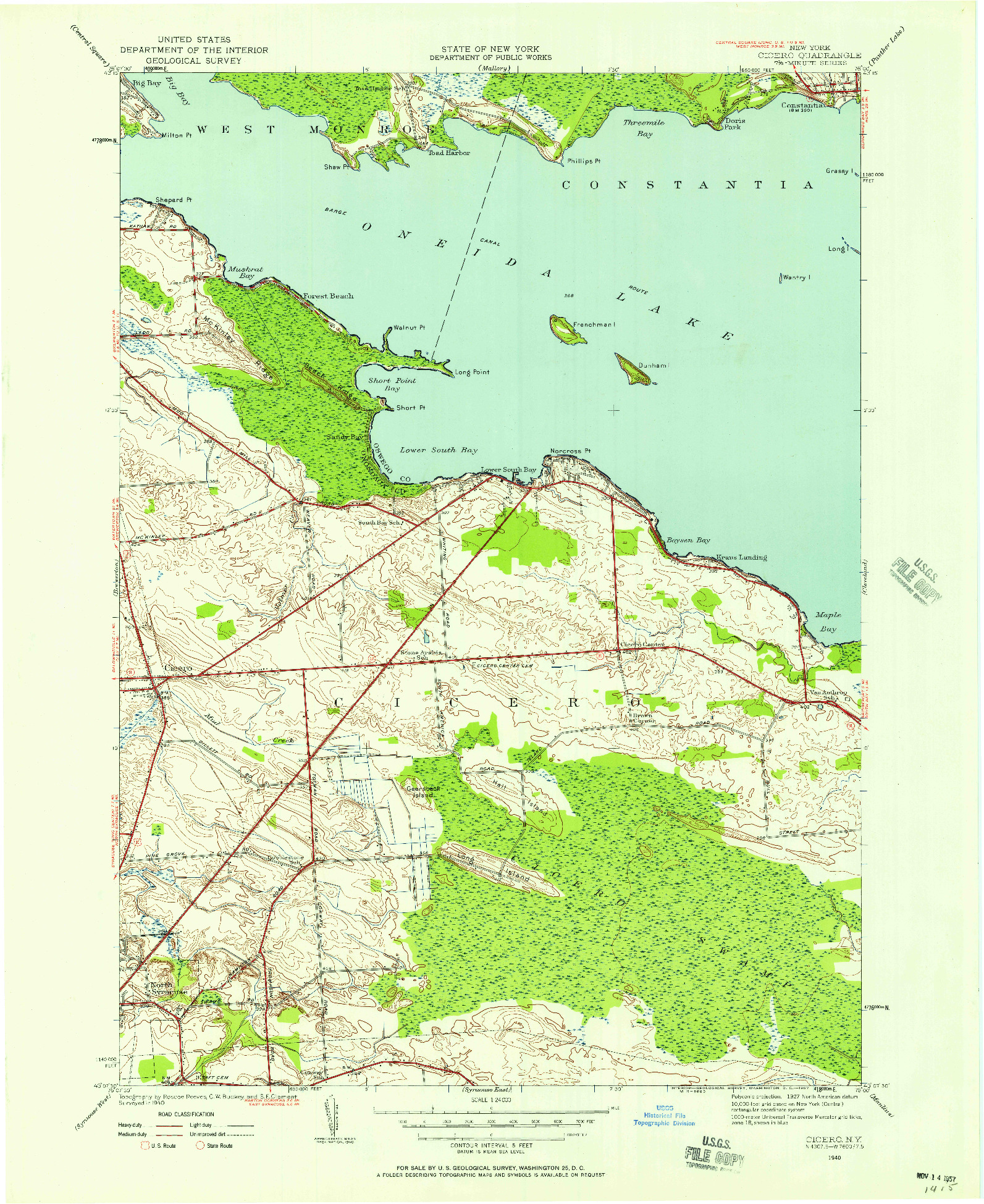 USGS 1:24000-SCALE QUADRANGLE FOR CICERO, NY 1940