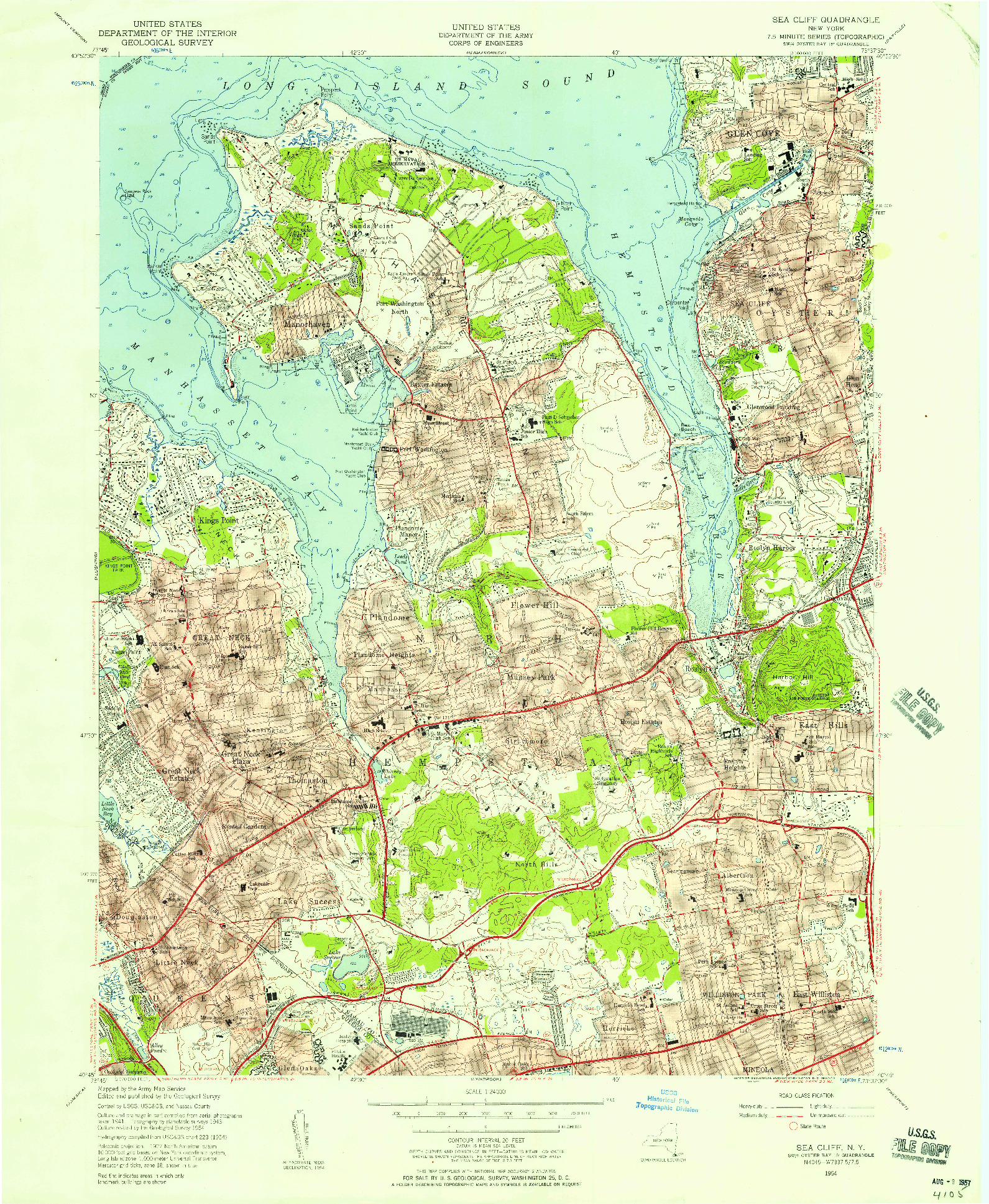 USGS 1:24000-SCALE QUADRANGLE FOR SEA CLIFF, NY 1954