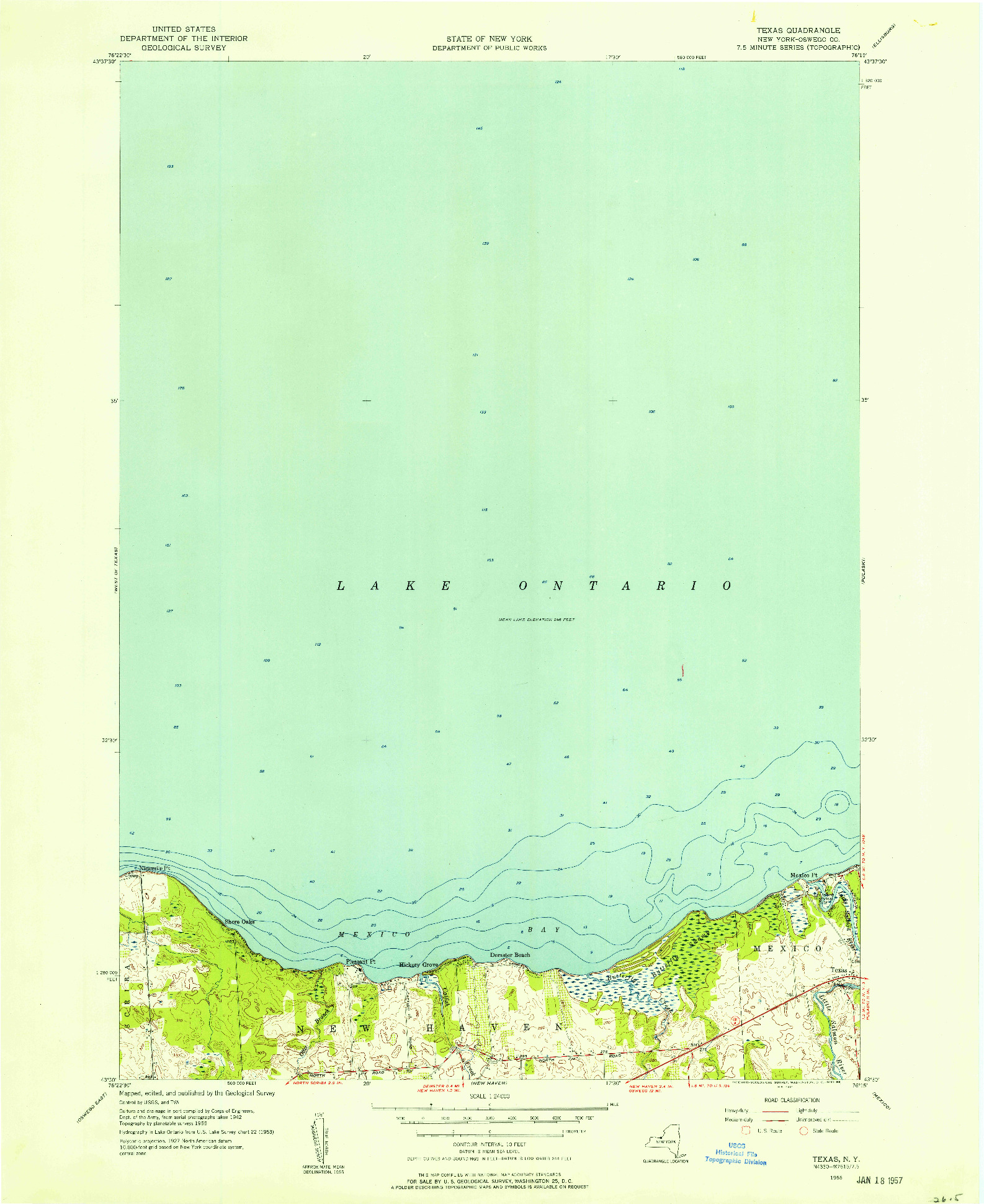 USGS 1:24000-SCALE QUADRANGLE FOR TEXAS, NY 1955