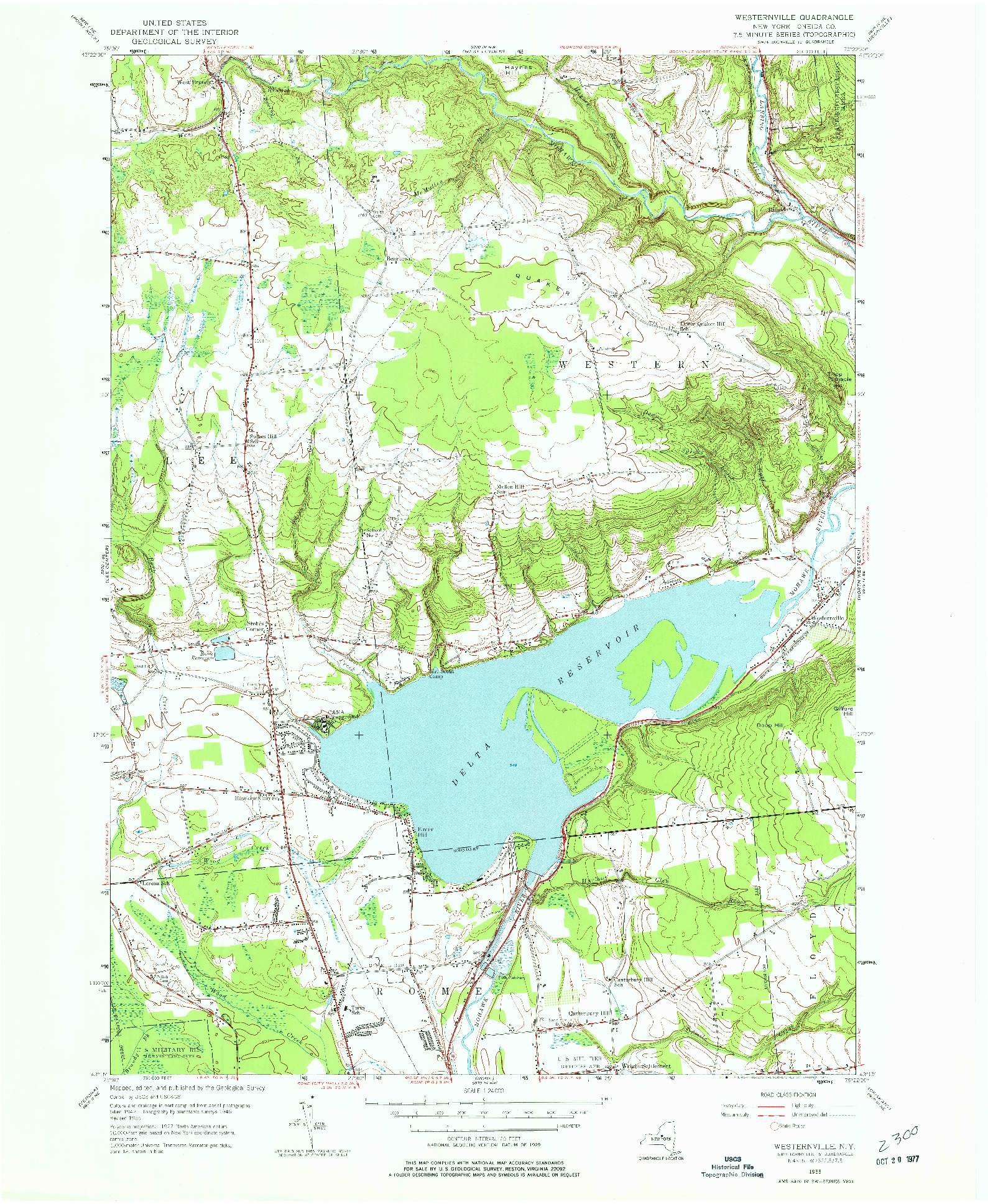 USGS 1:24000-SCALE QUADRANGLE FOR WESTERNVILLE, NY 1955