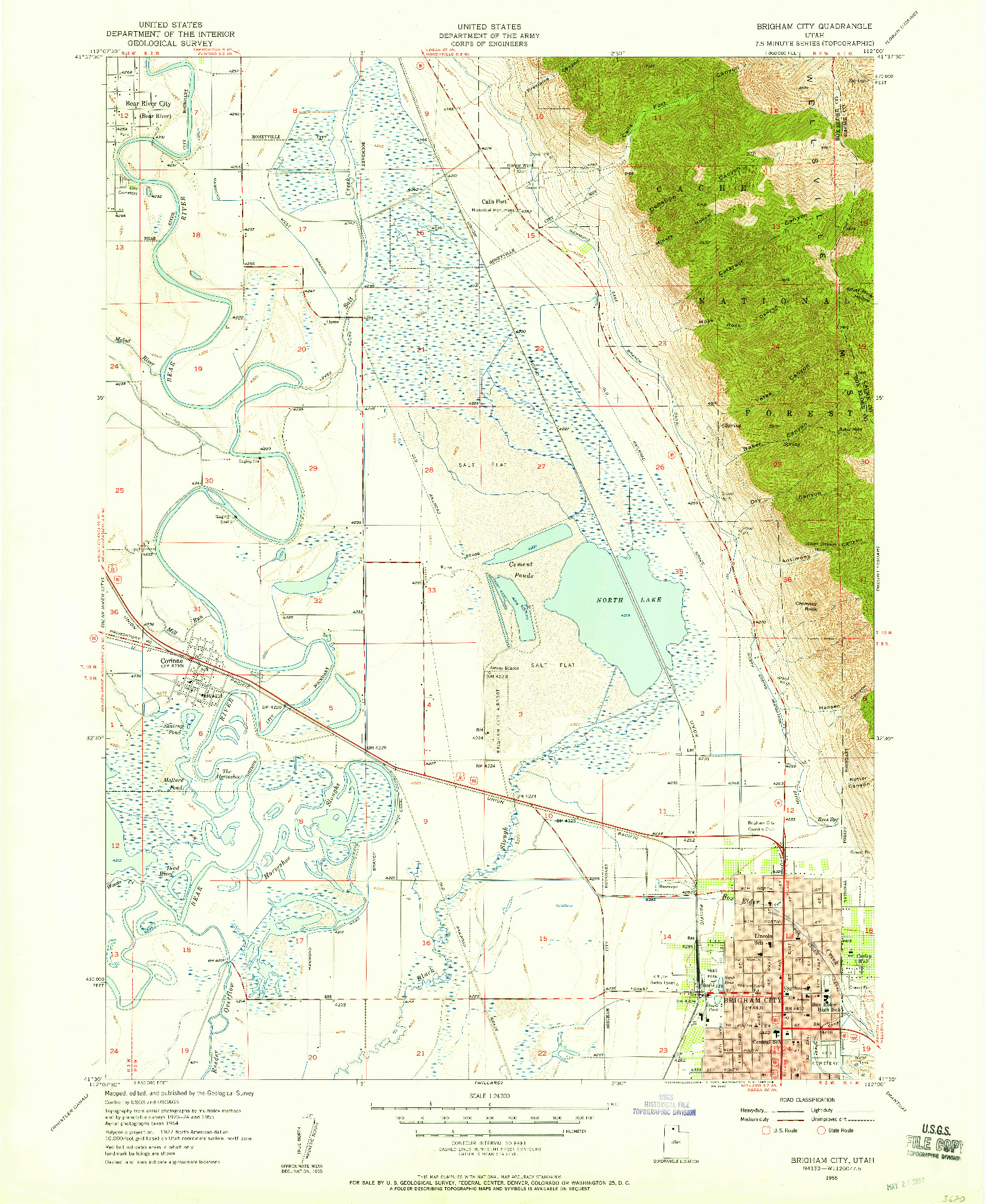 USGS 1:24000-SCALE QUADRANGLE FOR BRIGHAM CITY, UT 1955