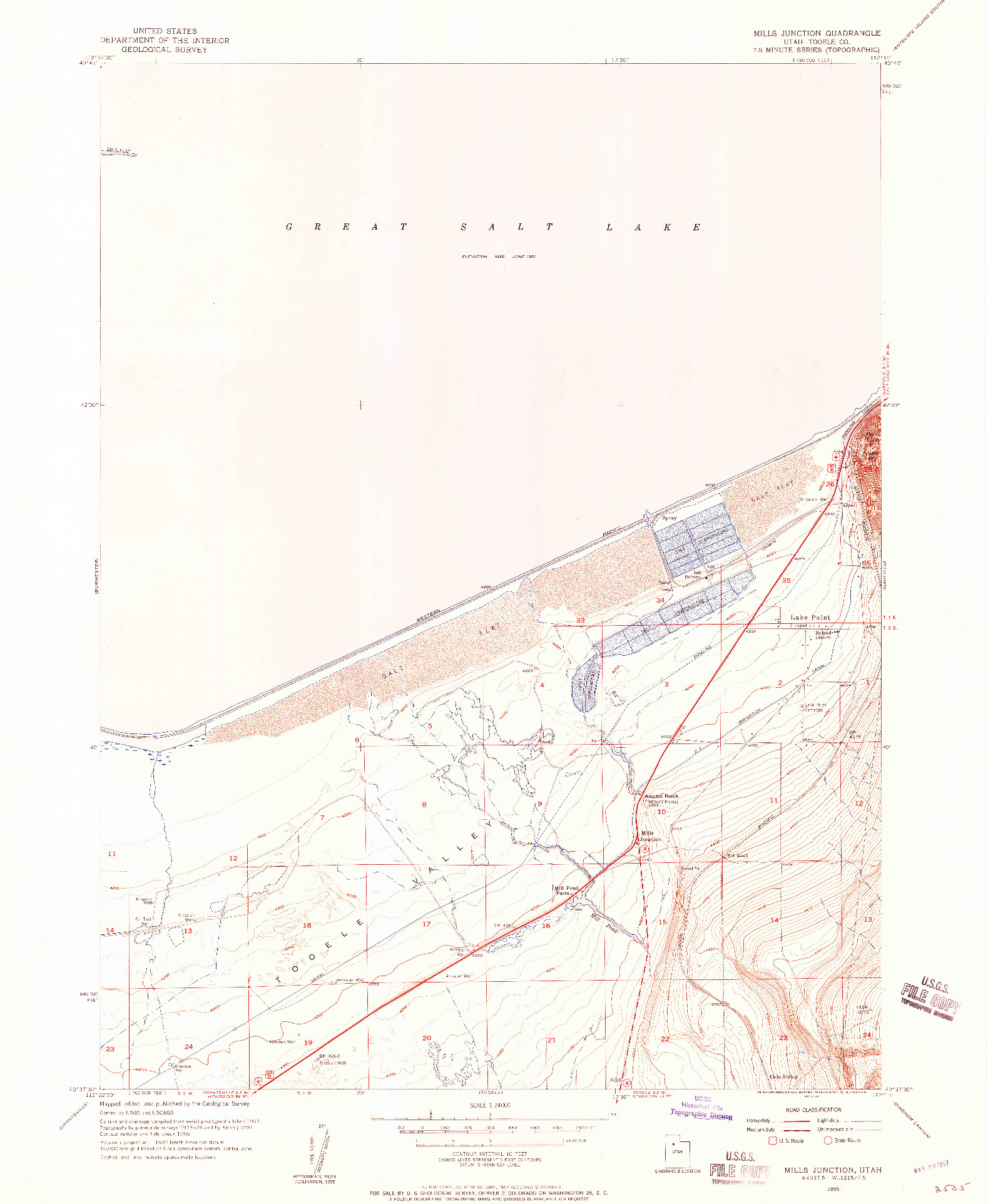 USGS 1:24000-SCALE QUADRANGLE FOR MILLS JUNCTION, UT 1955