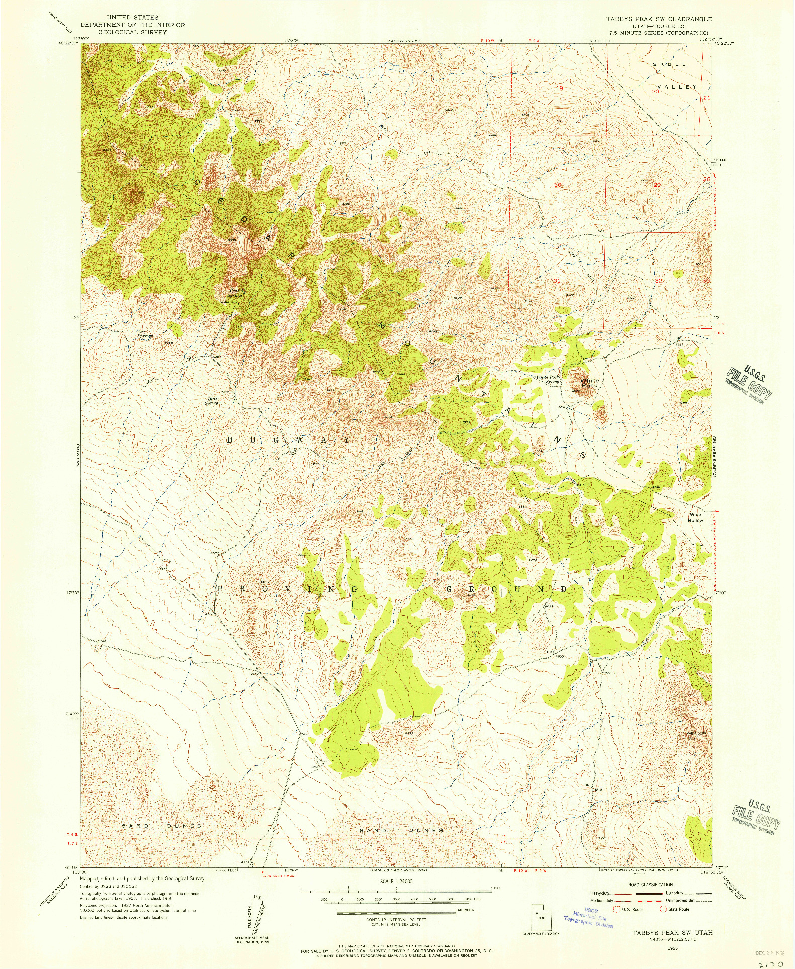 USGS 1:24000-SCALE QUADRANGLE FOR TABBYS PEAK SW, UT 1955