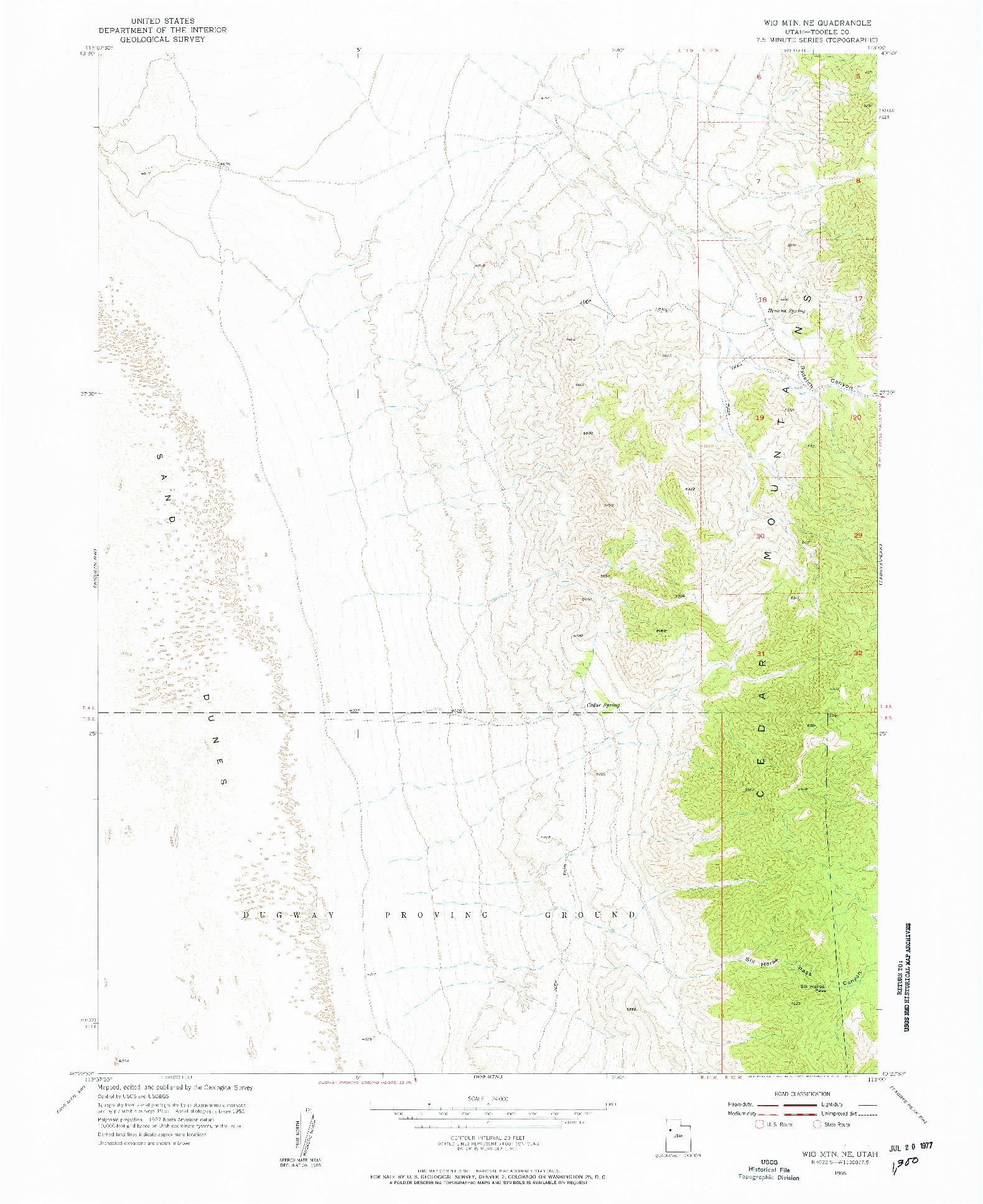 USGS 1:24000-SCALE QUADRANGLE FOR WIG MTN NE, UT 1955