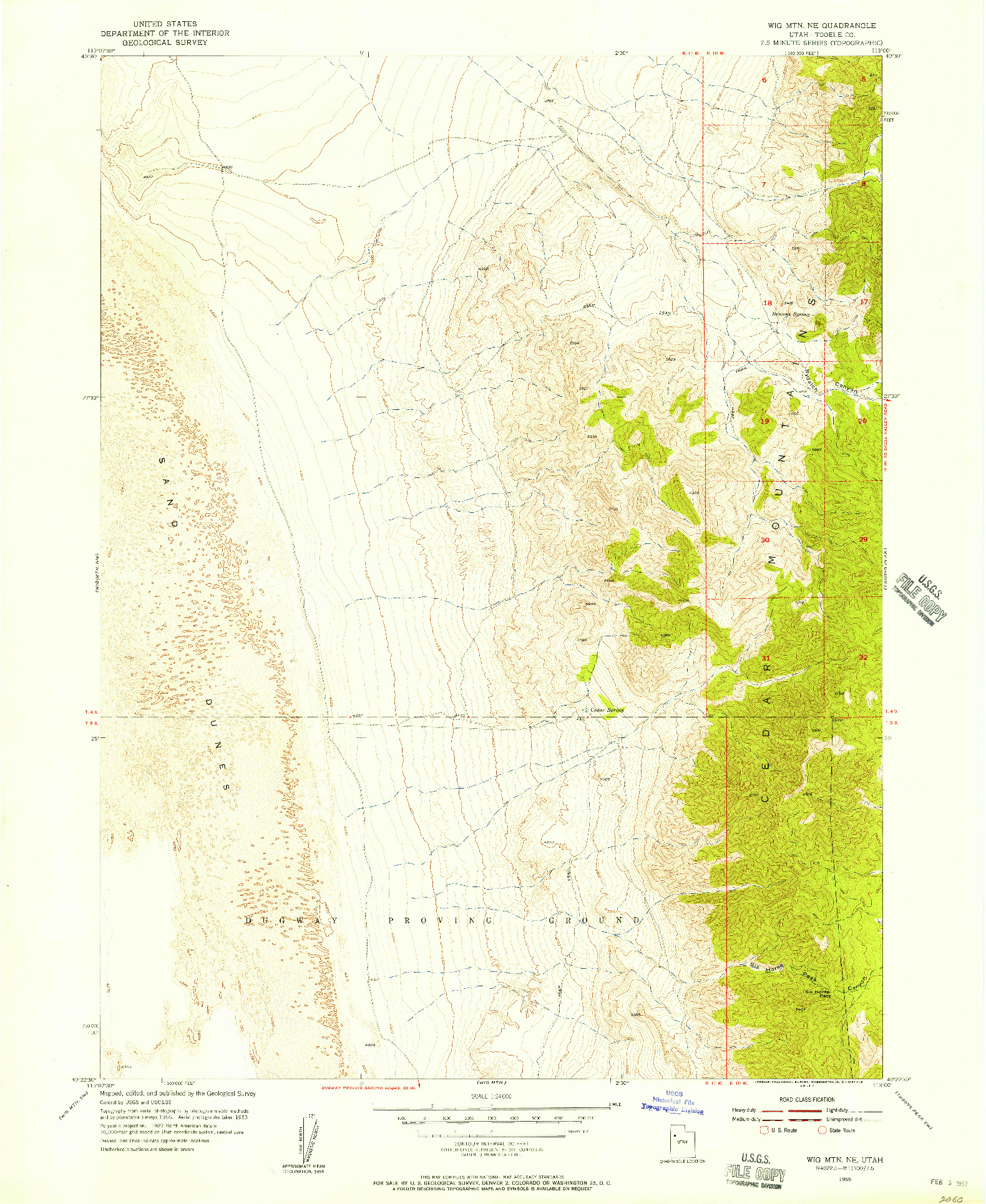 USGS 1:24000-SCALE QUADRANGLE FOR WIG MTN NE, UT 1955